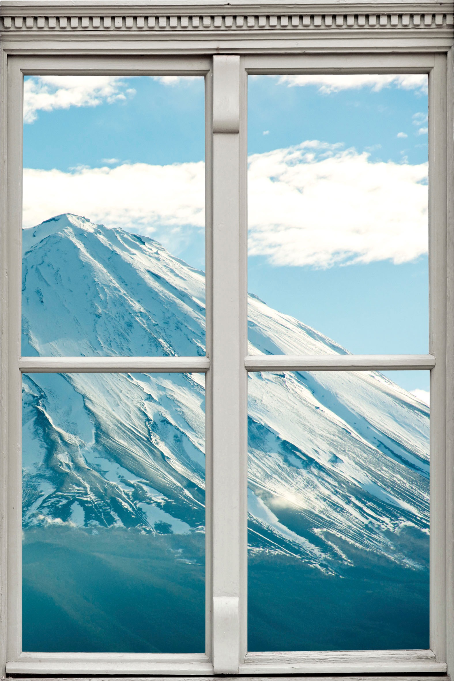 queence Wandsticker "Berge", Wandsticker, Wandbild, selbstklebend, 3D, Fenster