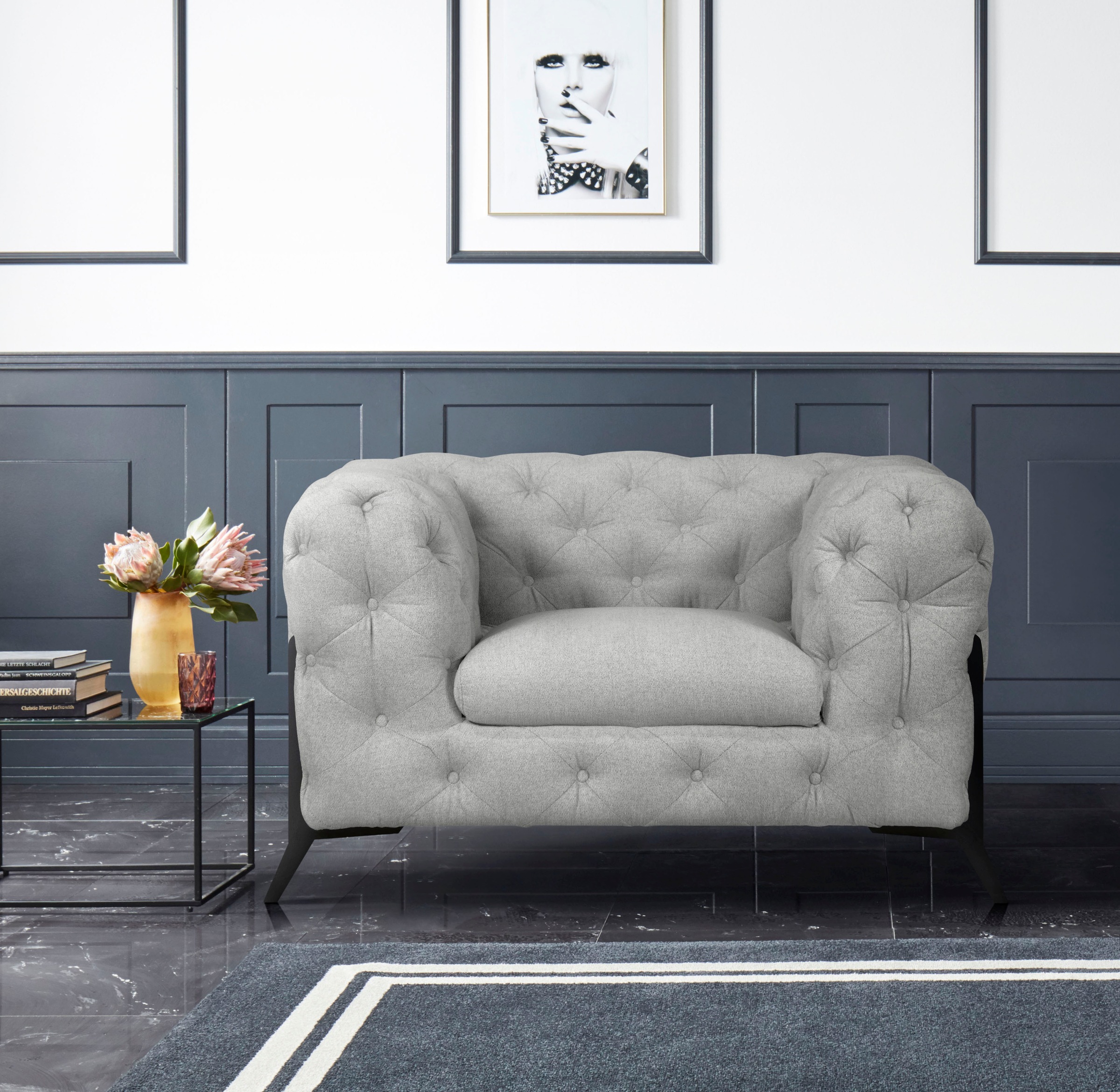 Home affaire Chesterfield-Sessel "Amaury Sessel" aufwändige Knopfheftung, m günstig online kaufen