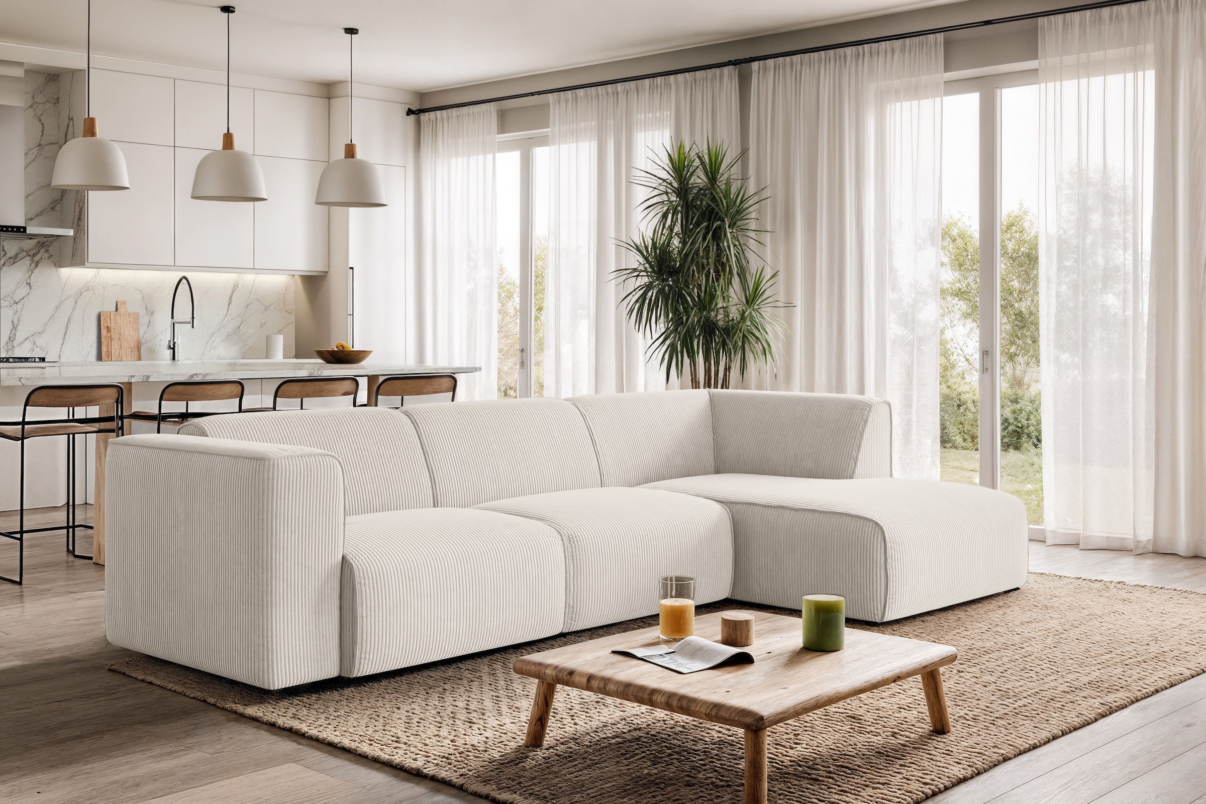 OTTO home Ecksofa »Merid L-Form, B: 295 cm - OTTO. Verlässliche Qualität.« jederzeit durch Module erweiterbar