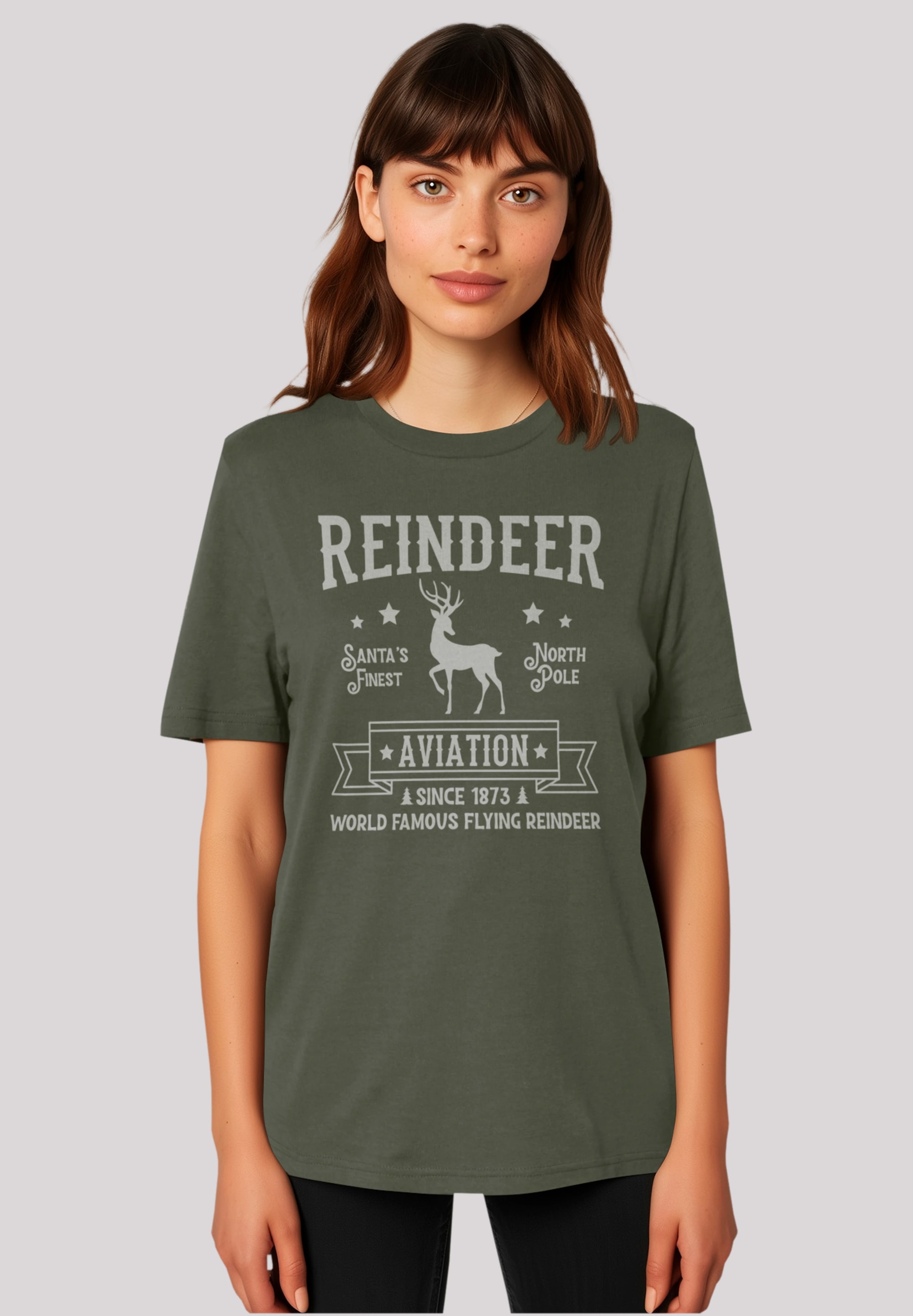 F4NT4STIC T-Shirt "Reindeer Aviation Retro Weihnachts Sign", Premium Qualit günstig online kaufen