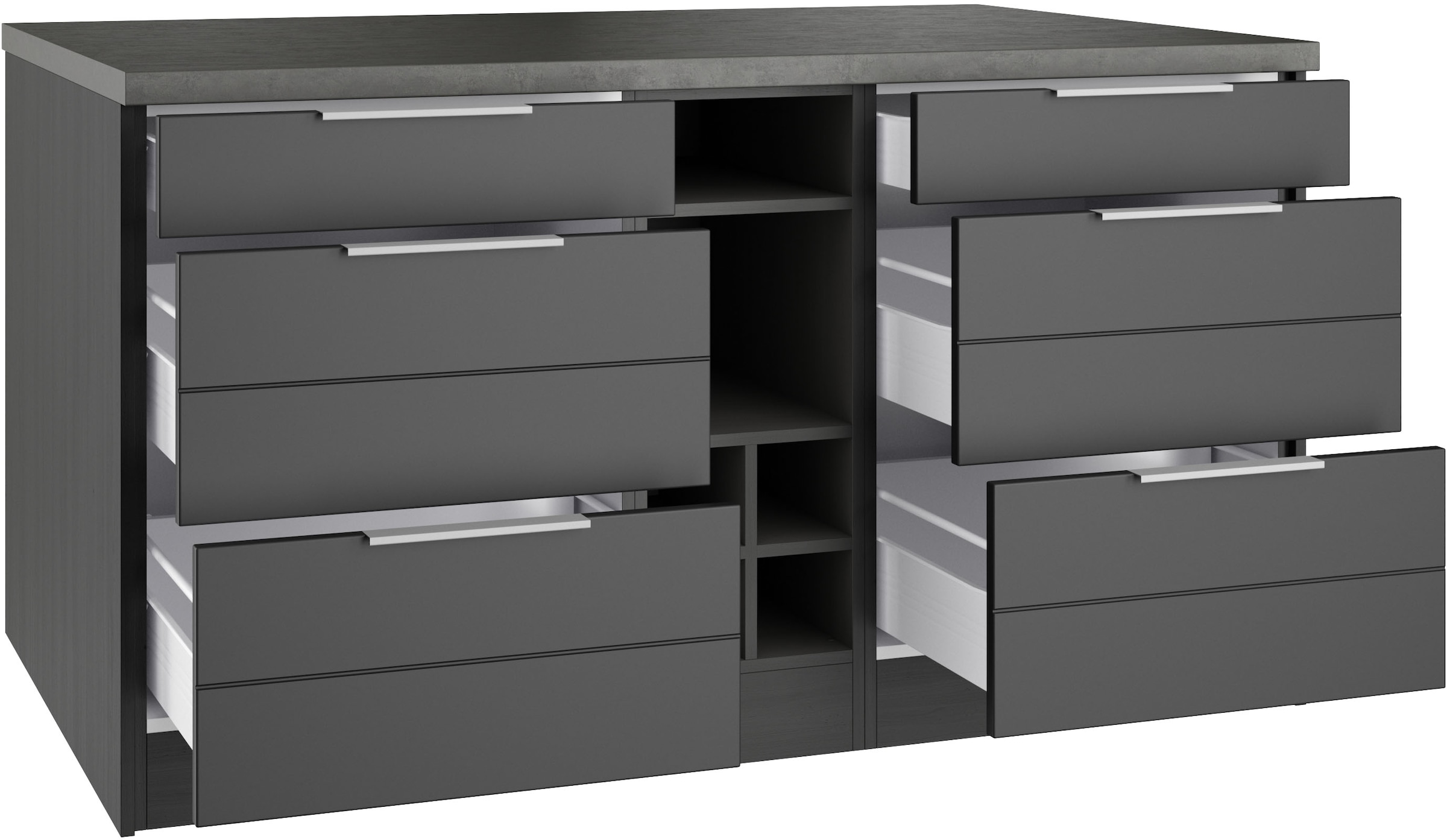 KOCHSTATION Kücheninsel »KS-Luhe, Breite 153 cm, mit Flaschenregal«, MDF-Fronten, Arbeitsplatte 38mm stark