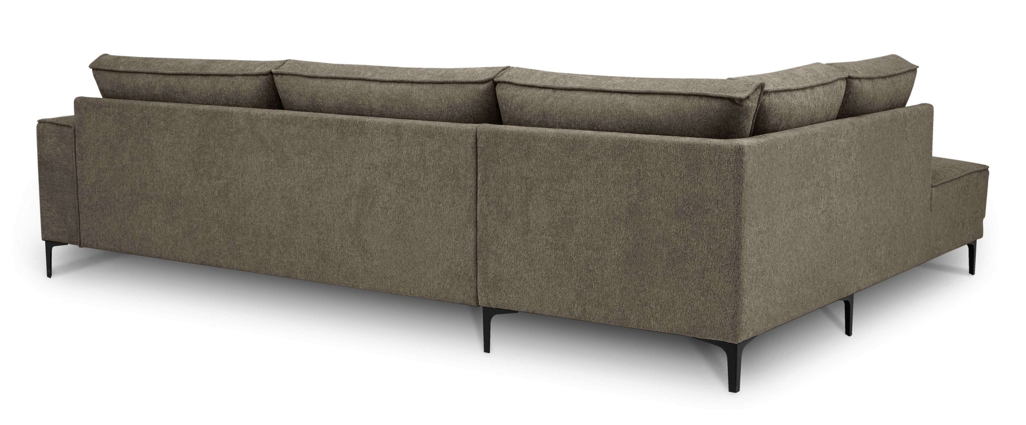 Places of Style Ecksofa »Polsterecke Oland, Struktur, Flachgewebe, Luxus-Microfaser, Boucle«, L-Form, 289 cm, Wellenunterfederung, Skandi-Design, Metallfüße