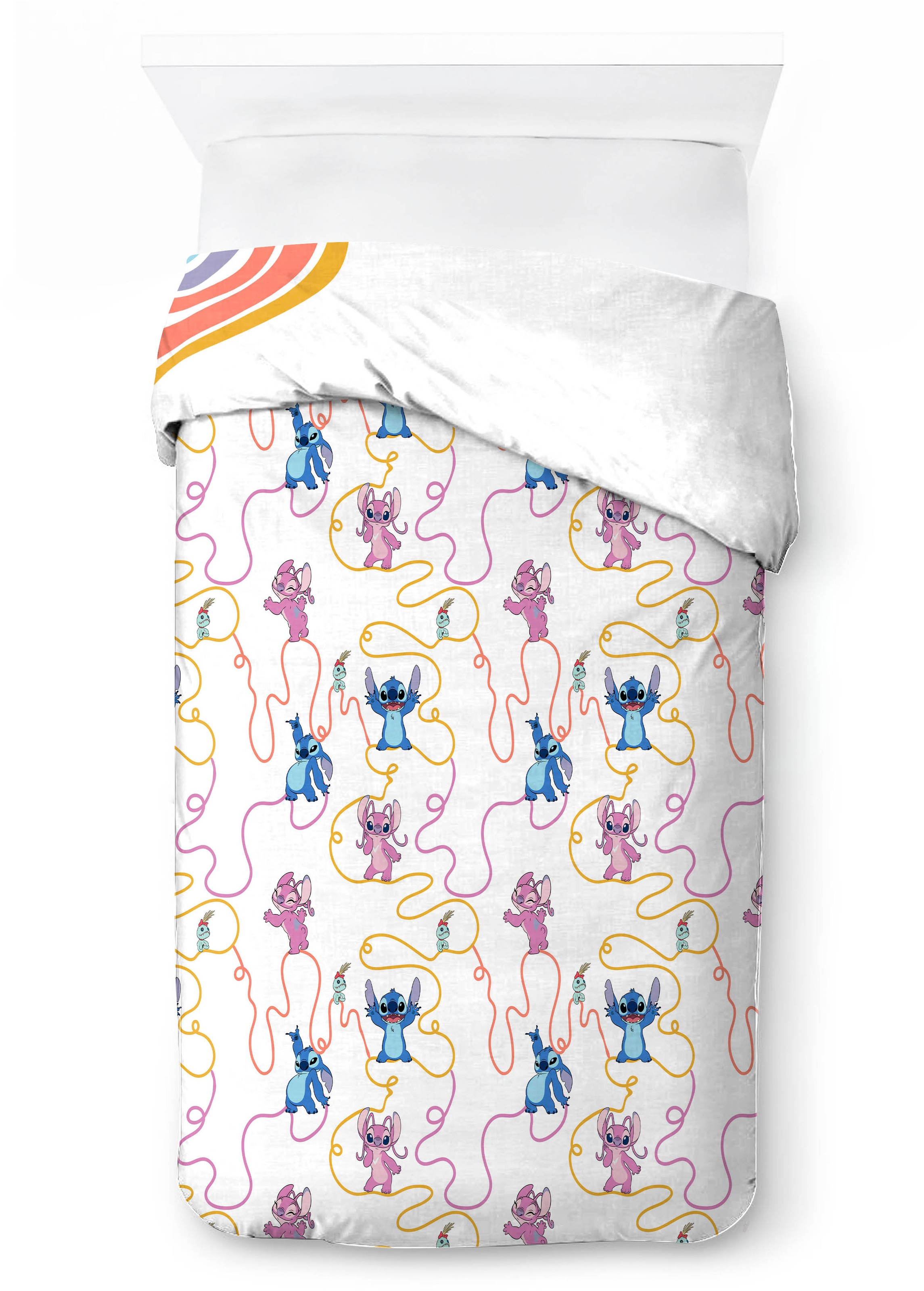 Disney Kinderbettwäsche »Disney Lilo & Stitch Bettbezug-Set 135x200 cm + Kissenbezug 80x80 cm« 2 tlg. tlg. 100 % Baumwolle, maschinenwaschbar, wendbar