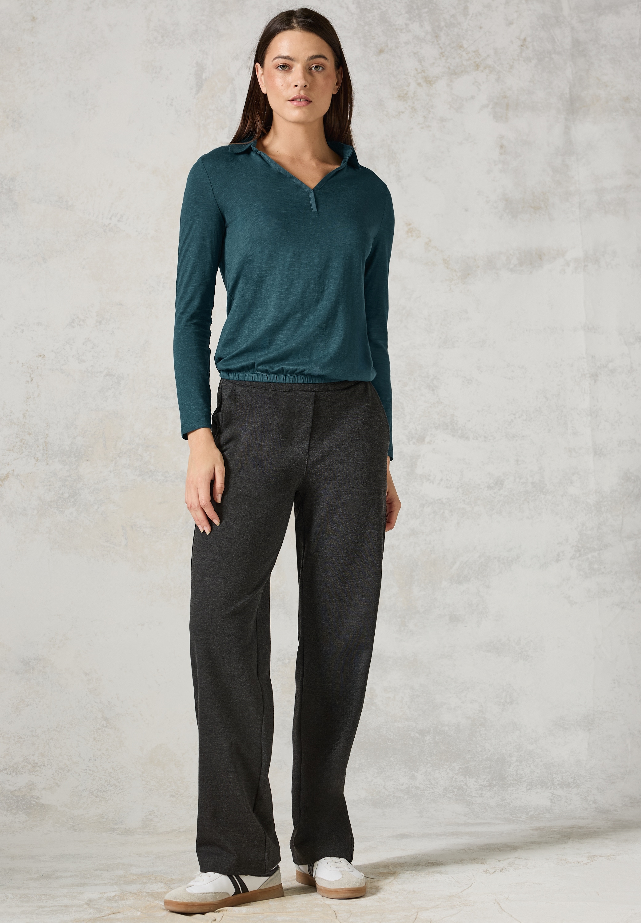 Cecil Langarmshirt, mit Elastiksaum