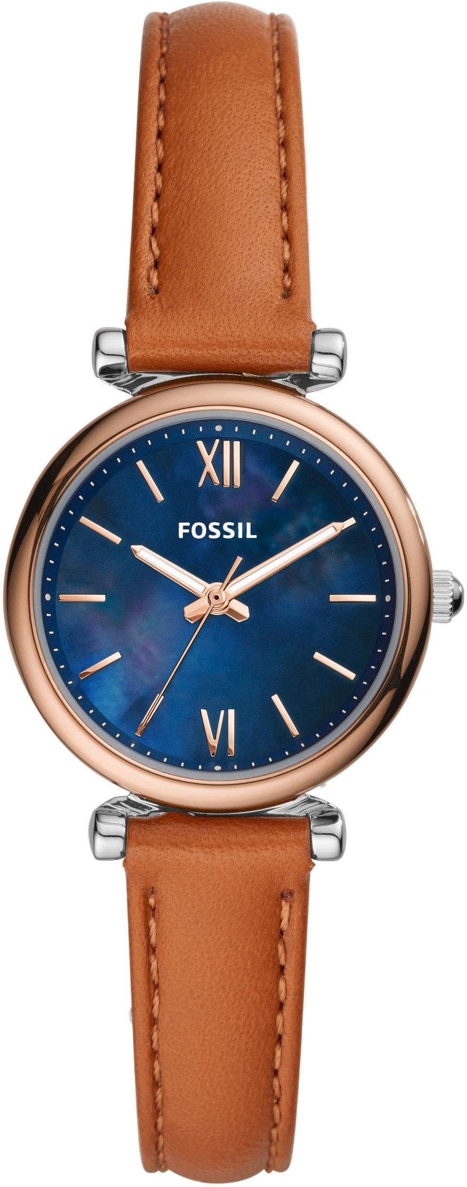 Fossil Quarzuhr »CARLIE MINI, ES4701«, Armbanduhr, Damenuhr, analog