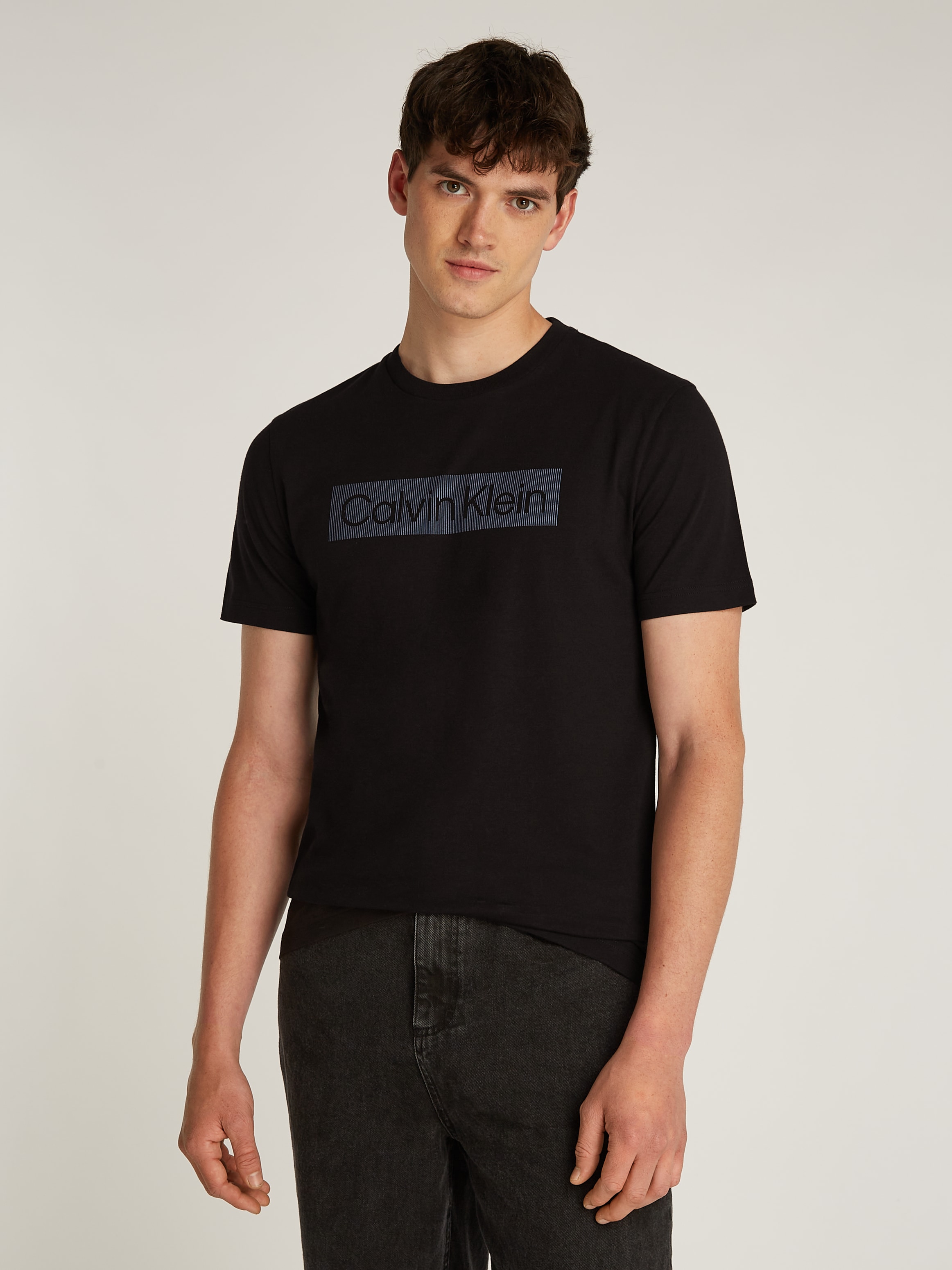 Calvin Klein T-Shirt "BOX STRIPED LOGO T-SHIRT", mit Logoschriftzug günstig online kaufen