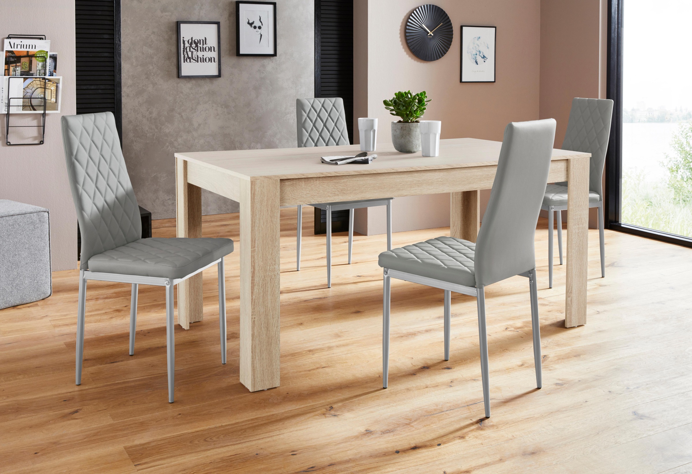OTTO Home Meigh Dining Table Brown Oak 160x90x75cm 3