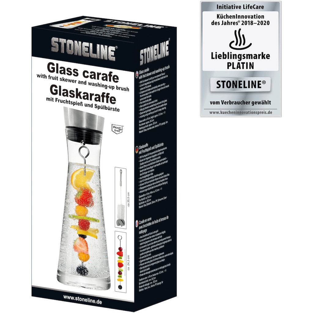 STONELINE Wasserkaraffe, mit Fruchtspieß und Reinigungsbürste, 1 Liter