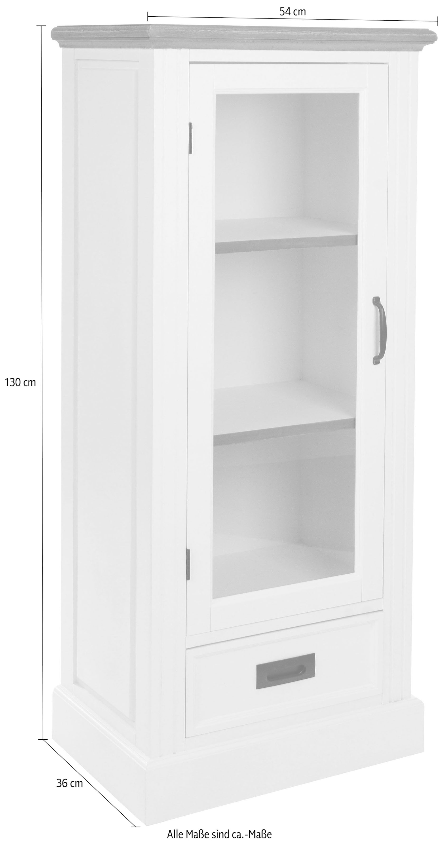 my Flair Vitrine »Rita«, Holz, Metall und Glas, Landhausstile, Handgefertigte Vitrine