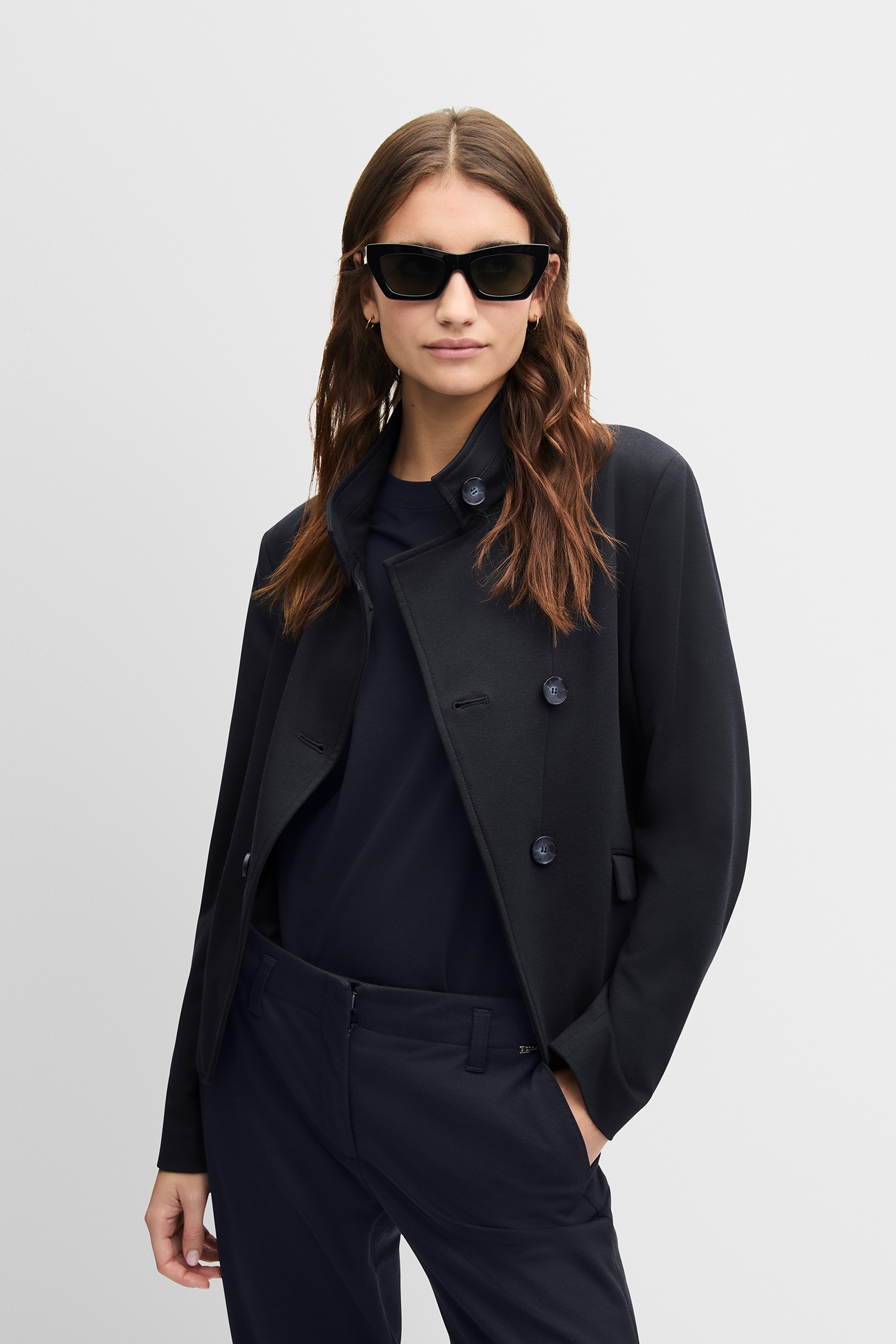 Cinque Kurzblazer "CILOKO" Stehkragen, taillierter Schnitt, elastischer Mat günstig online kaufen