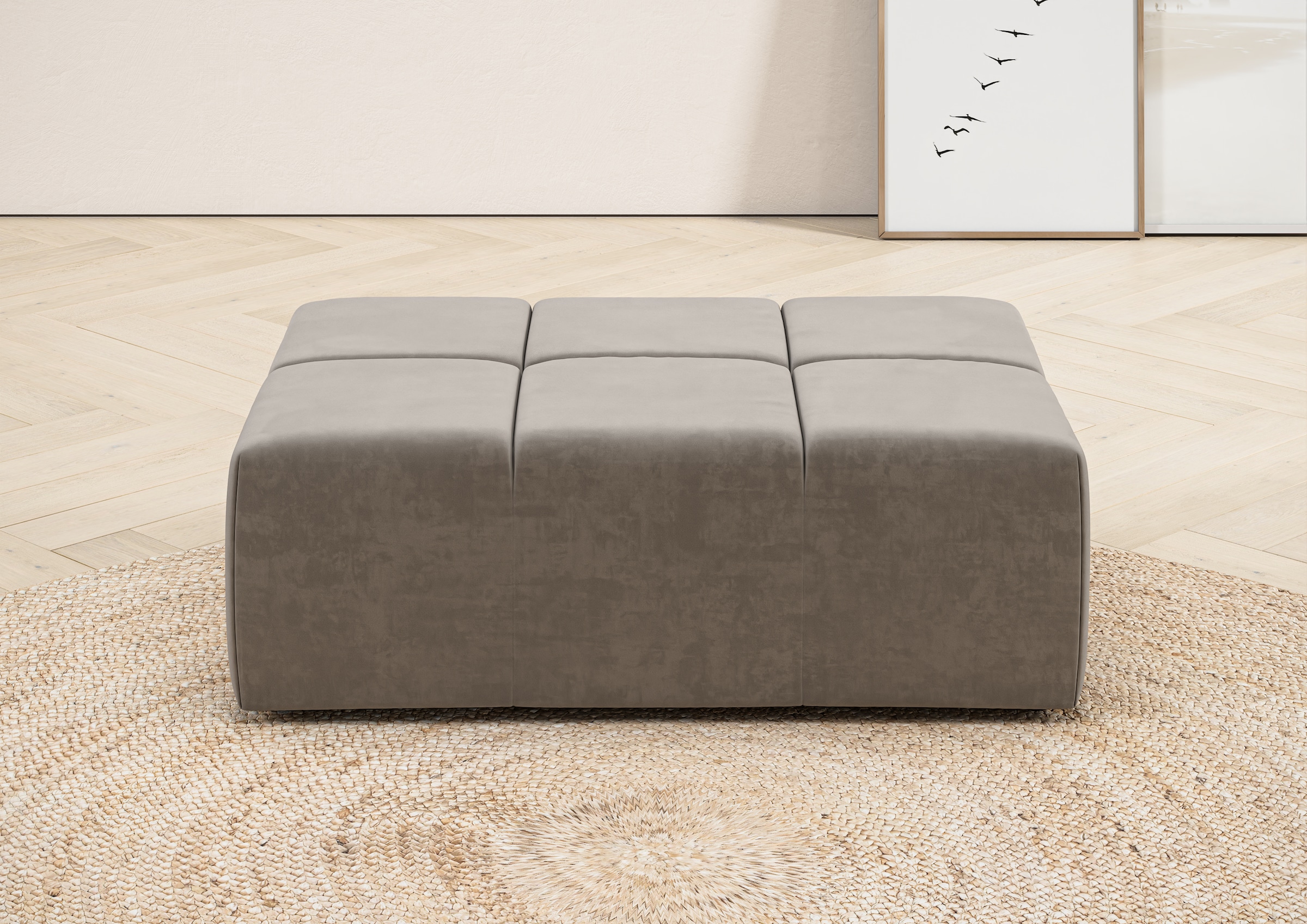 Home affaire Polsterhocker "B/H/T: 107 x 39 x 107" passend zur "Ancona"-Pol günstig online kaufen