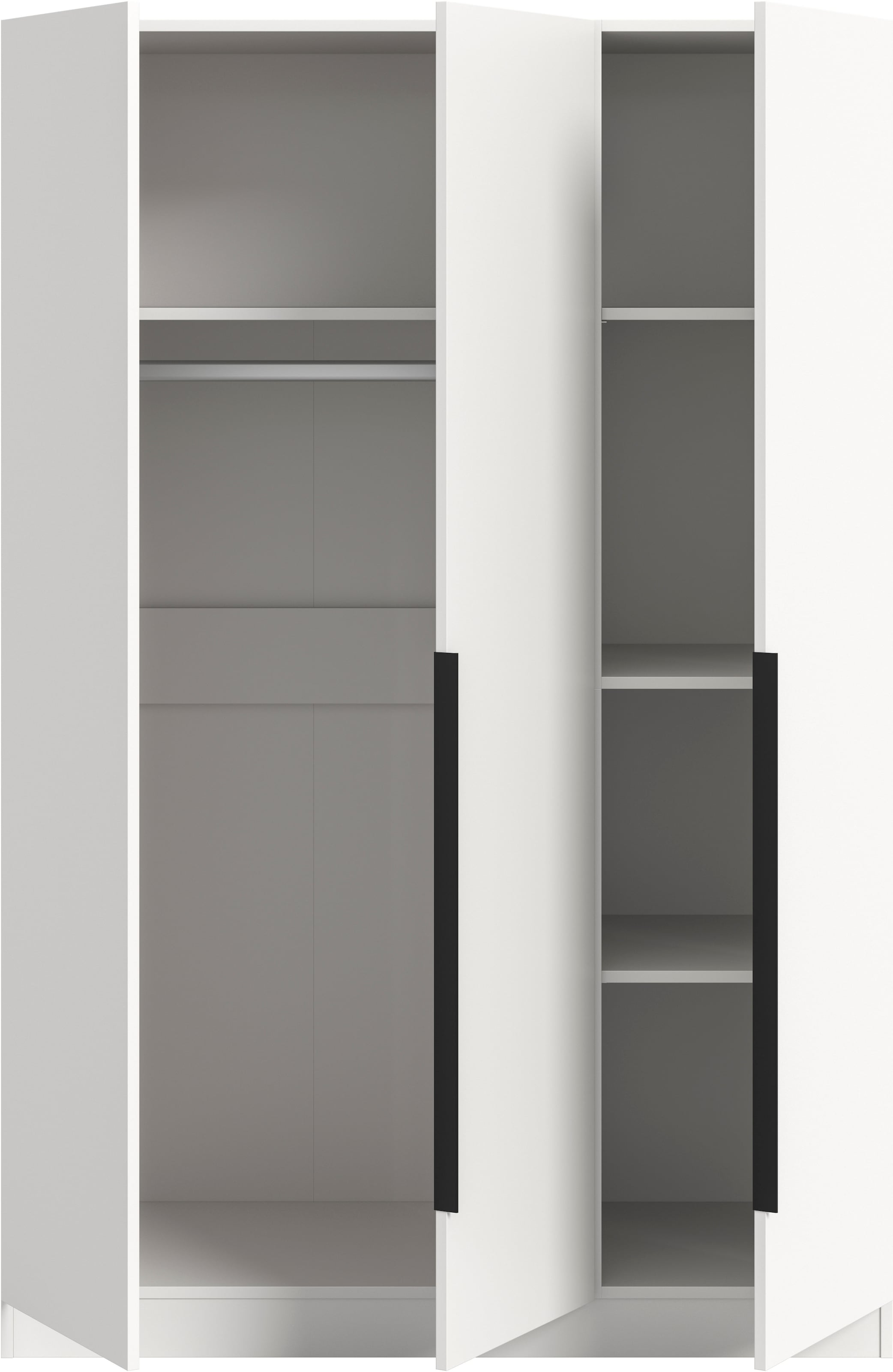Home affaire Kleiderschrank »Skarde Schlafzimmerschrank, Garderobe, Schrank, Bestseller«, (Otto Bestseller Garderobe Schlafzimmerschrank), Breite: 120 cm, weiß, Kleiderstange 4 Böden