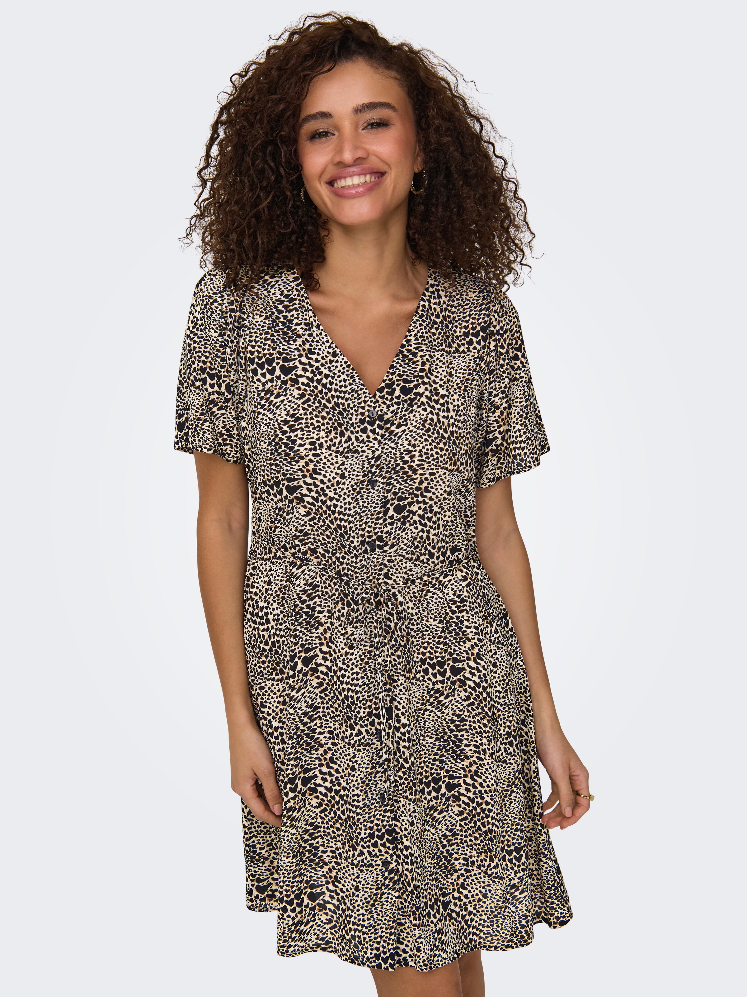 ONLY Minikleid "ONLEVIDA S/S SHORT DRESS WVN NOOS" Viskose, regular fit, V- günstig online kaufen