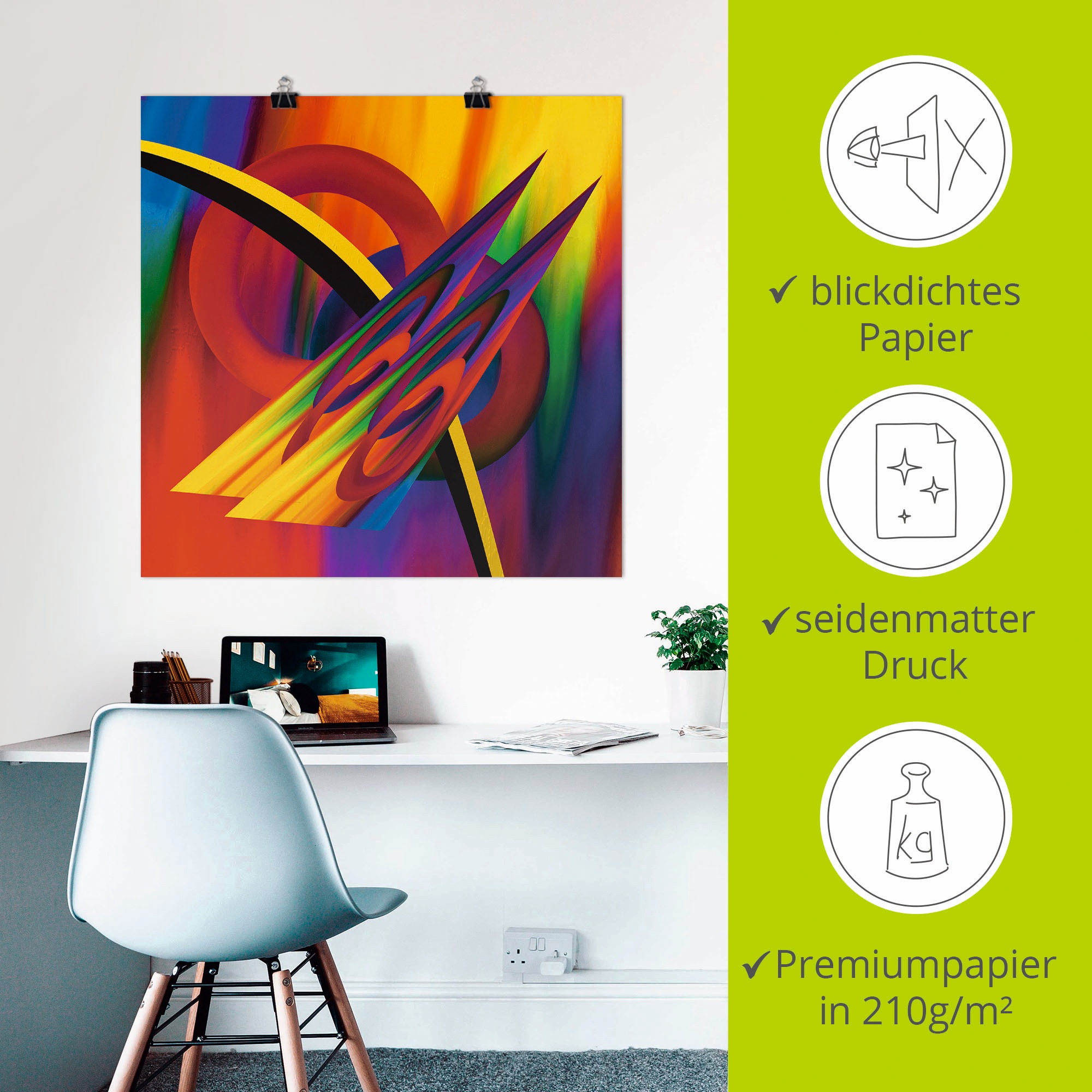 Artland Poster »Modern Bunt«, Muster, (1 St.), als Alubild, Leinwandbild, Wandaufkleber oder Poster in versch. Größen