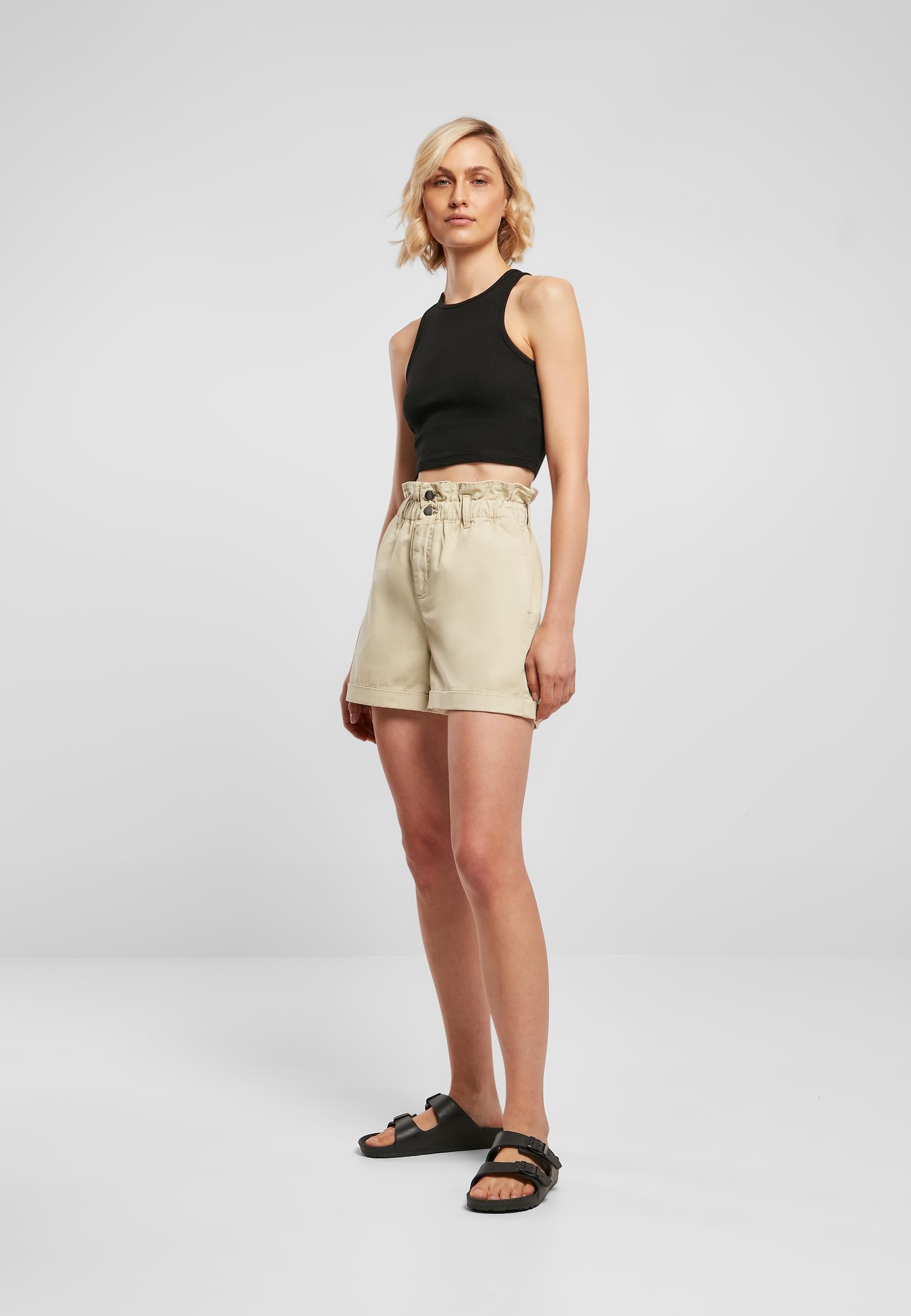 URBAN CLASSICS Stoffhose »Urban Classics Damen Ladies Paperbag Shorts«