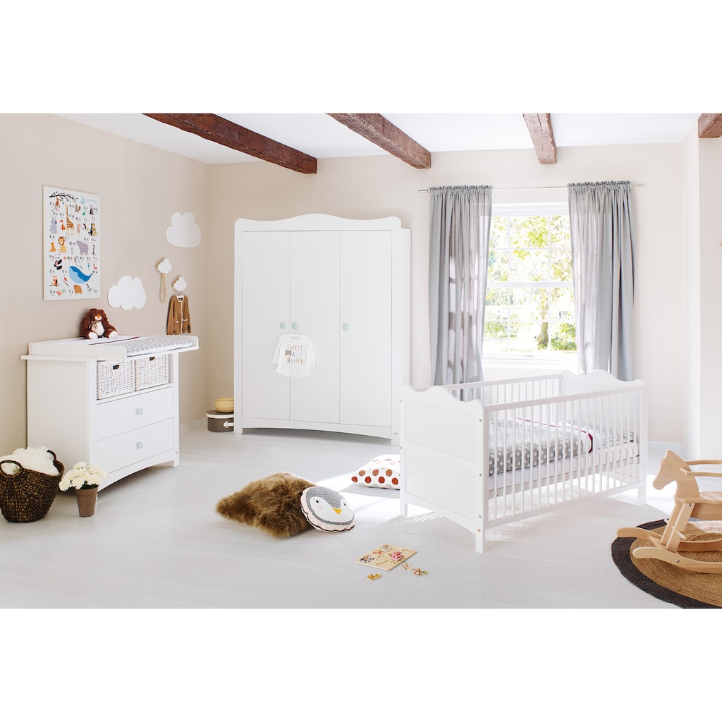 Pinolino® Babyzimmer-Komplettset »Florentina«, (Set, 3 St., Kinderbett, Schrank, Wickelkommode)