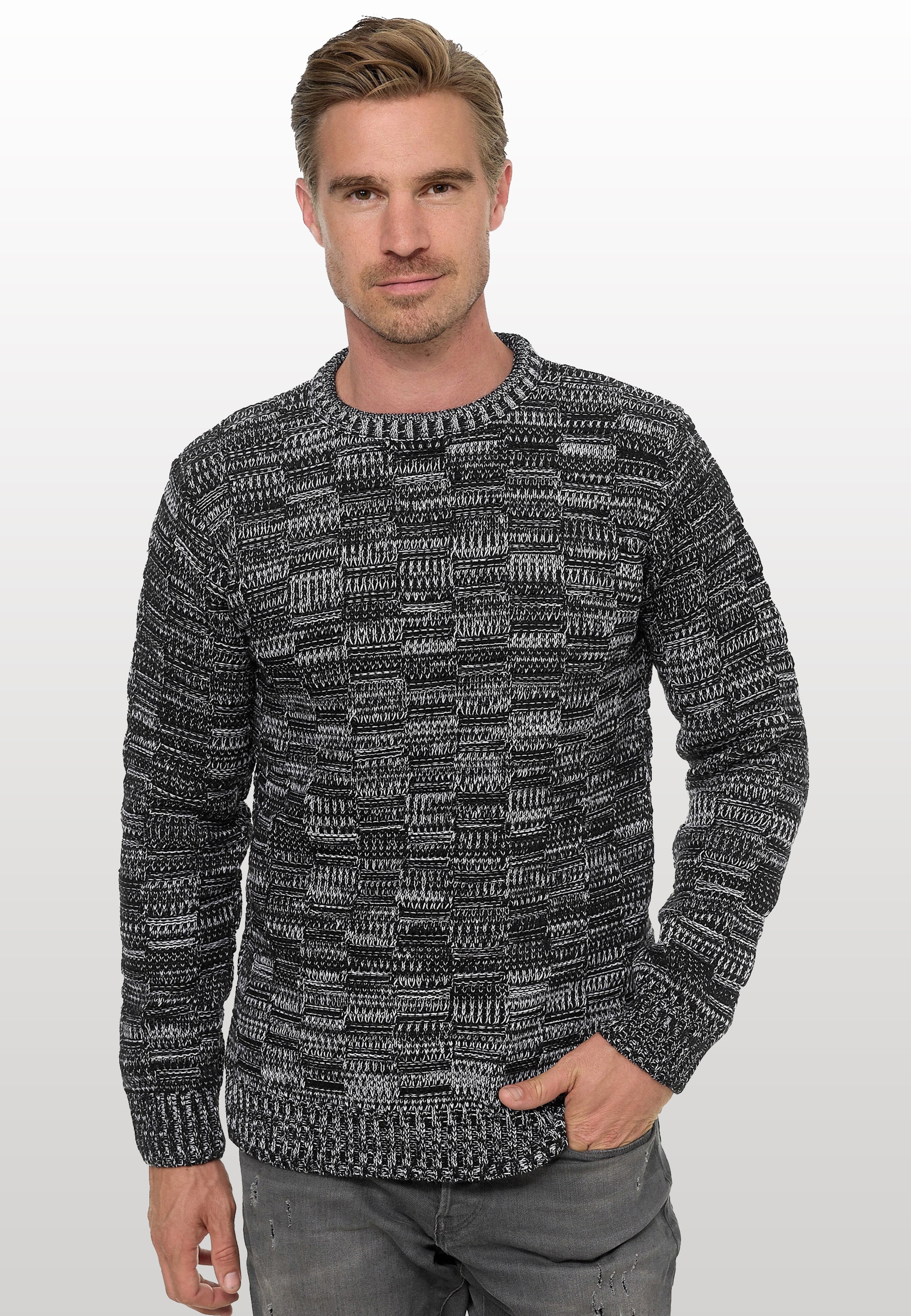 Rusty Neal Strickpullover, mit dezenter Musterung und Strick-Design