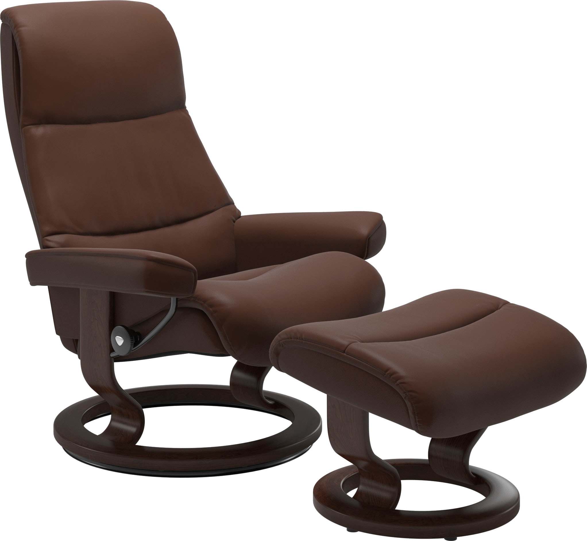 Stressless Relaxsessel "View" Set, Relaxsessel mit Hocker, mit Classic Base, Größe S,Gestell Braun