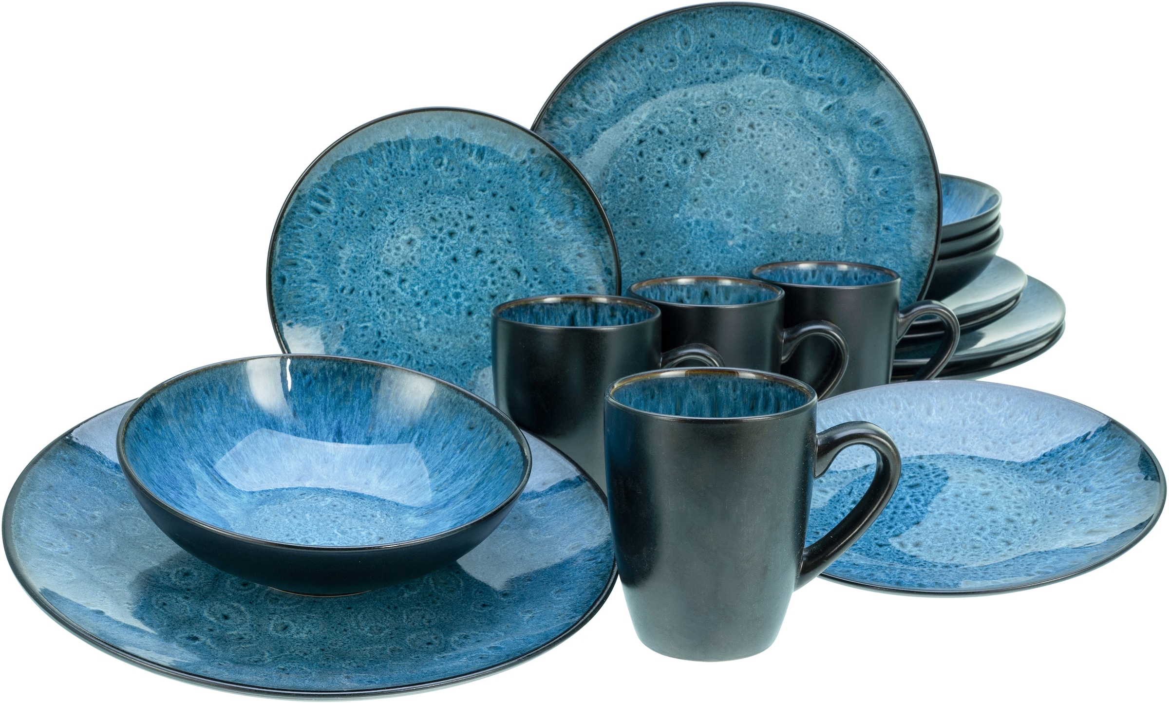 CreaTable Kombiservice "Geschirr-Set Capri" Service, intensiv blaue Reaktiv günstig online kaufen