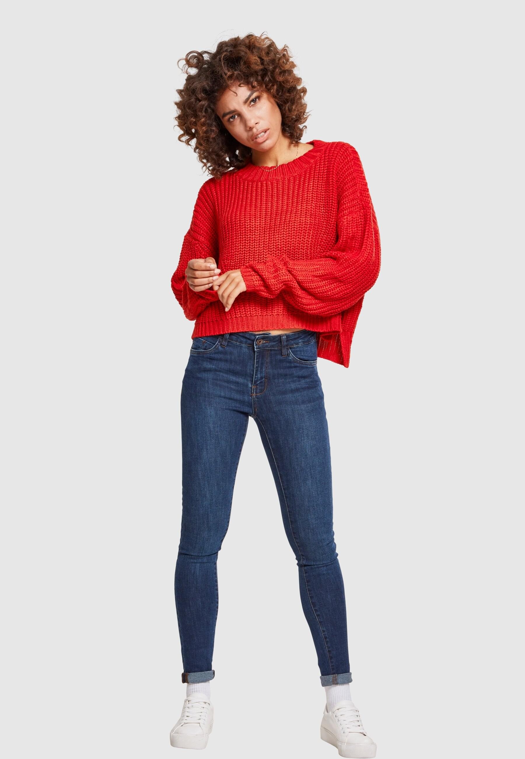 URBAN CLASSICS Rundhalspullover »Urban Classics Damen Ladies Wide Oversize Sweater«, (1 tlg.)