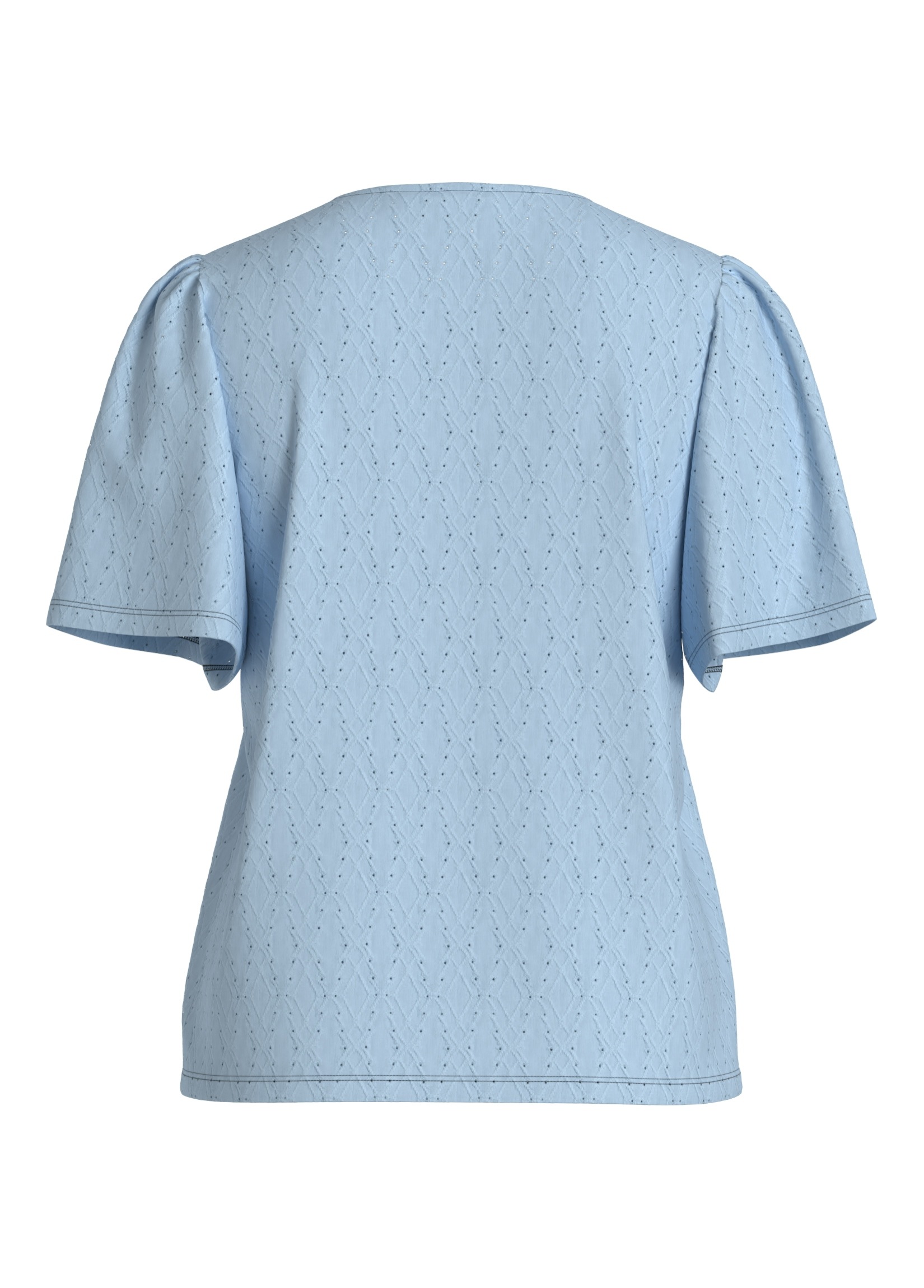 Rundhalsshirt VILA "VIBELLI O-NECK S/S TOP - NOOS", Damen, Gr. S, nantucket breeze, Jersey, Obermaterial: 95% Polyester, 5% Elasthan, unifarben, regular fit normal, Rundhals, Shirts Rundhalsshirt 4
