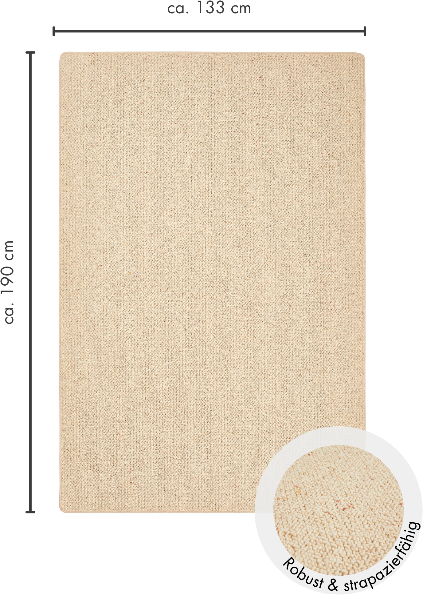 LUXOR living Wollteppich »Sheffield, Made in Germany«, rechteckig, 5 mm Höhe, melierte Berber-Optik, reine Wolle, auch als Läufer erhältlich