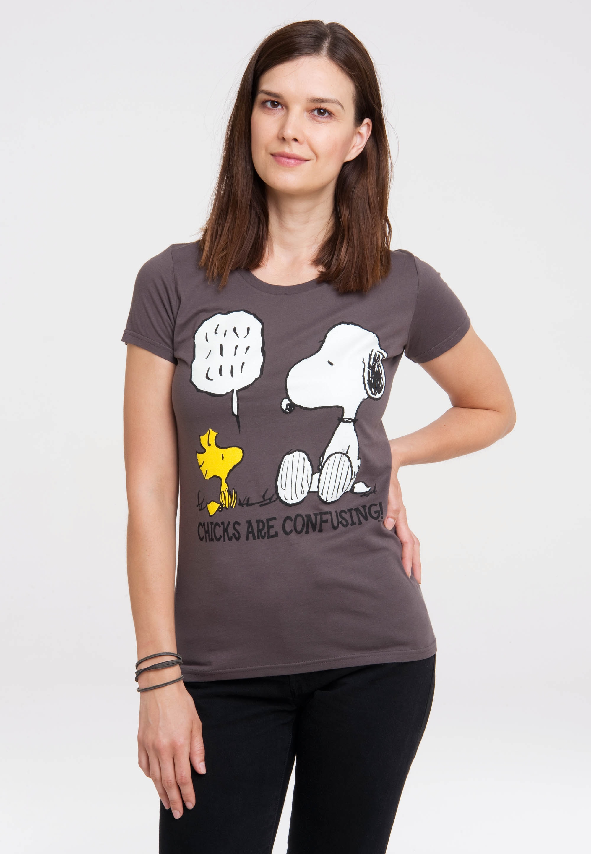 - | Peanuts«, mit LOGOSHIRT niedlichem Black BAUR Frontprint »Snoopy Friday T-Shirt