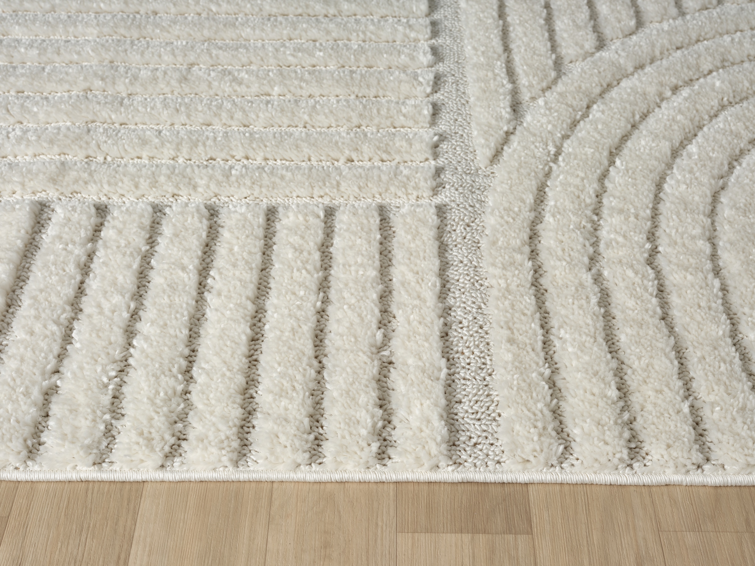 OTTO home Teppich »Jonne, Boho-Design, Scandi, Designteppich« rechteckig 20 mm Höhe Hoch-Tief, 3D Optik, skandinavischer Stil, Wohnzimmer, Schlafzimmer