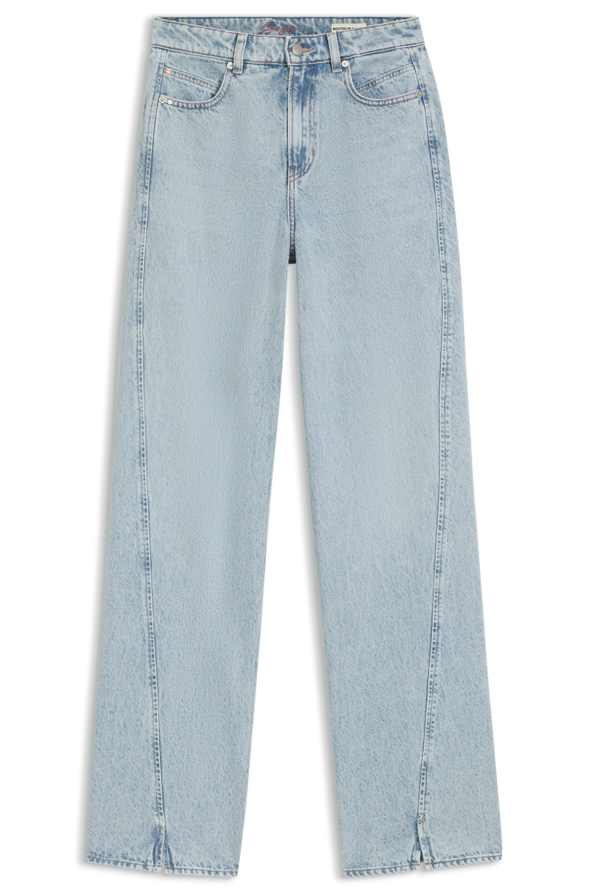 BOSS ORANGE High-waist-Jeans »MARLENE SLIT HR Premium Damenmode« mit Wide Leg-Passform, Schlitz-Details