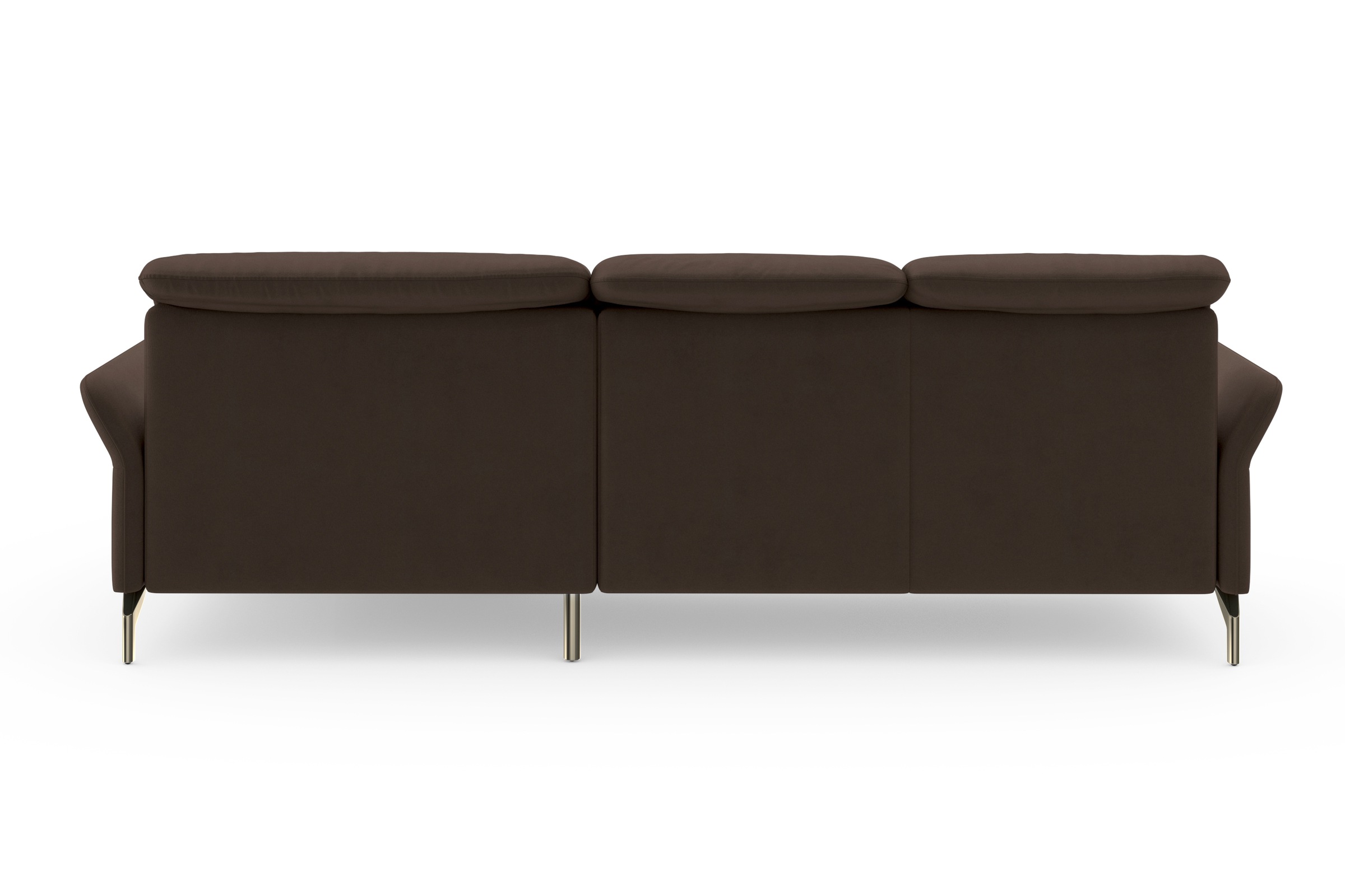 Ecksofa SIT & MORE "Fashion L-Form", braun (dunkelbraun), B:253cm H:84cm T:165cm, Sofas, Ecksofa, wahlweise mit Kopfteilverstellung, Vorziehsitz, motorisch, Nickelfüße 3