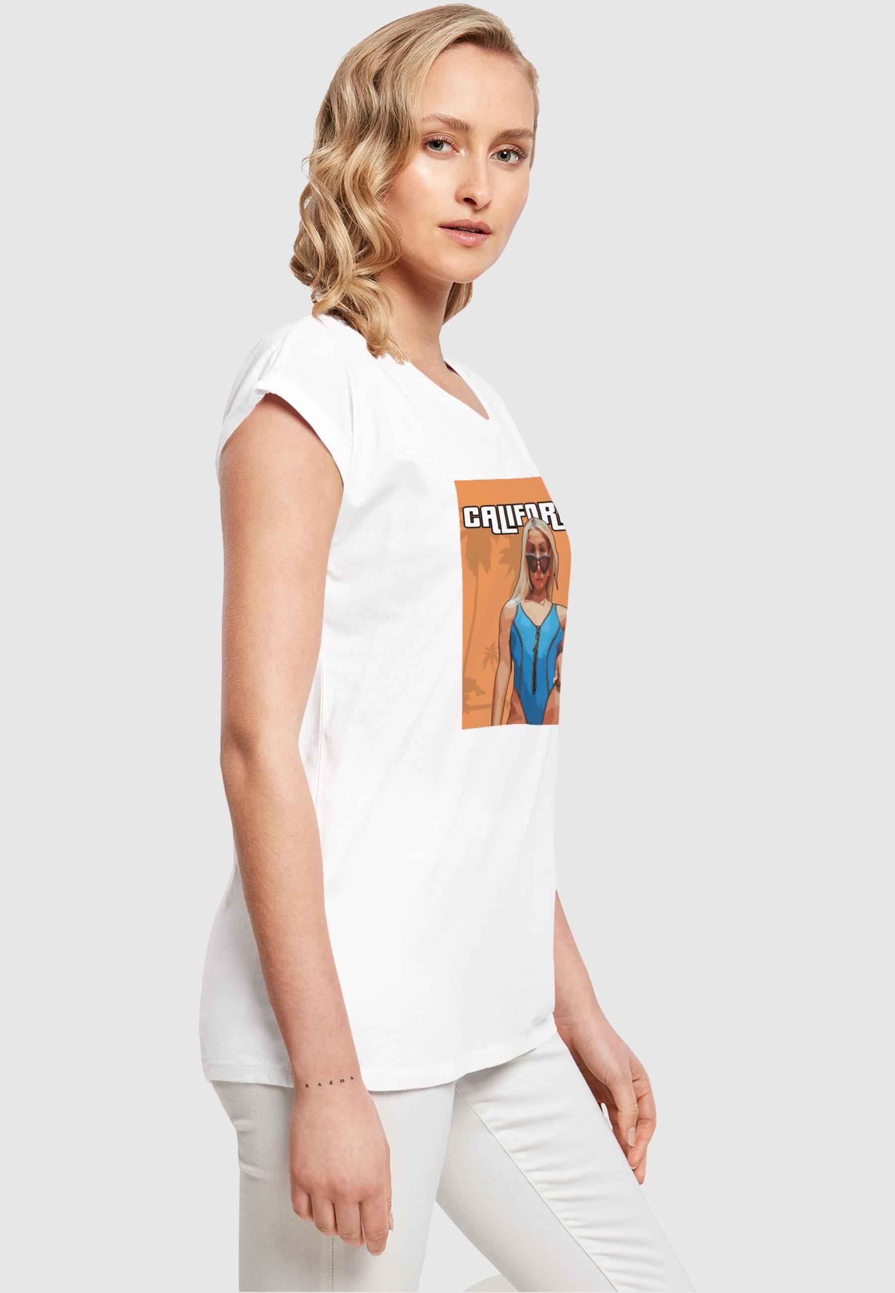 Merchcode T-Shirt »Merchcode Damen Ladies Grand California Extended Shoulder Tee«, (1 tlg.)