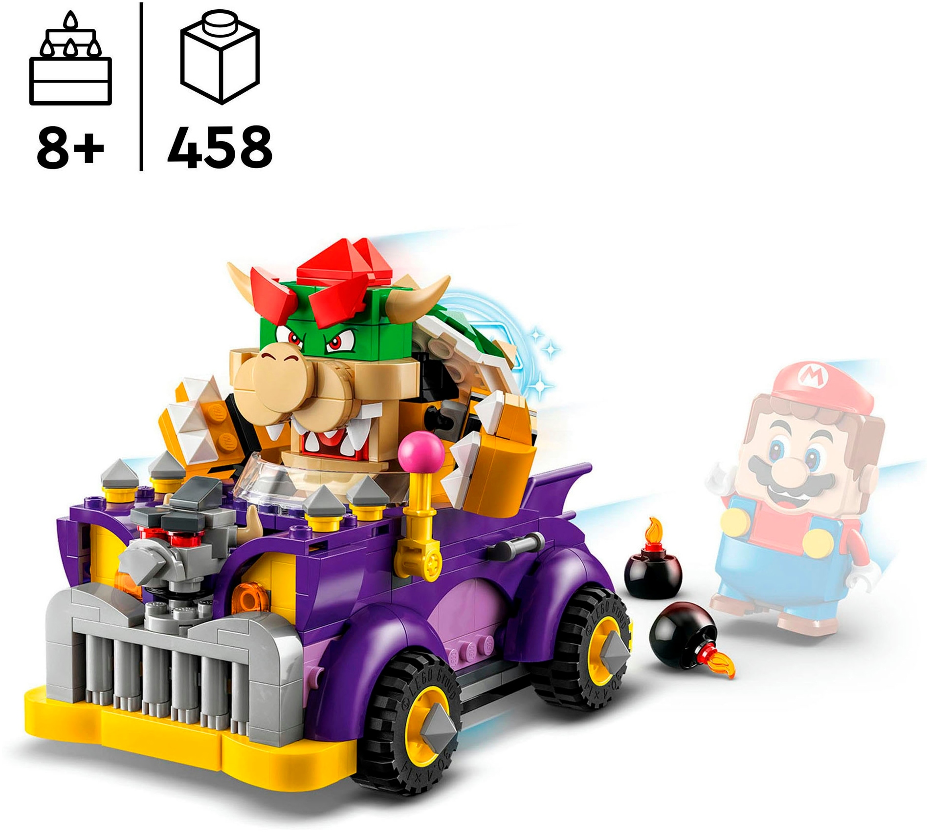 LEGO® Konstruktionsspielsteine »Bowsers Monsterkarre – Erweiterungsset (71431), LEGO Super Mario«, (458 St.), Made in Europe