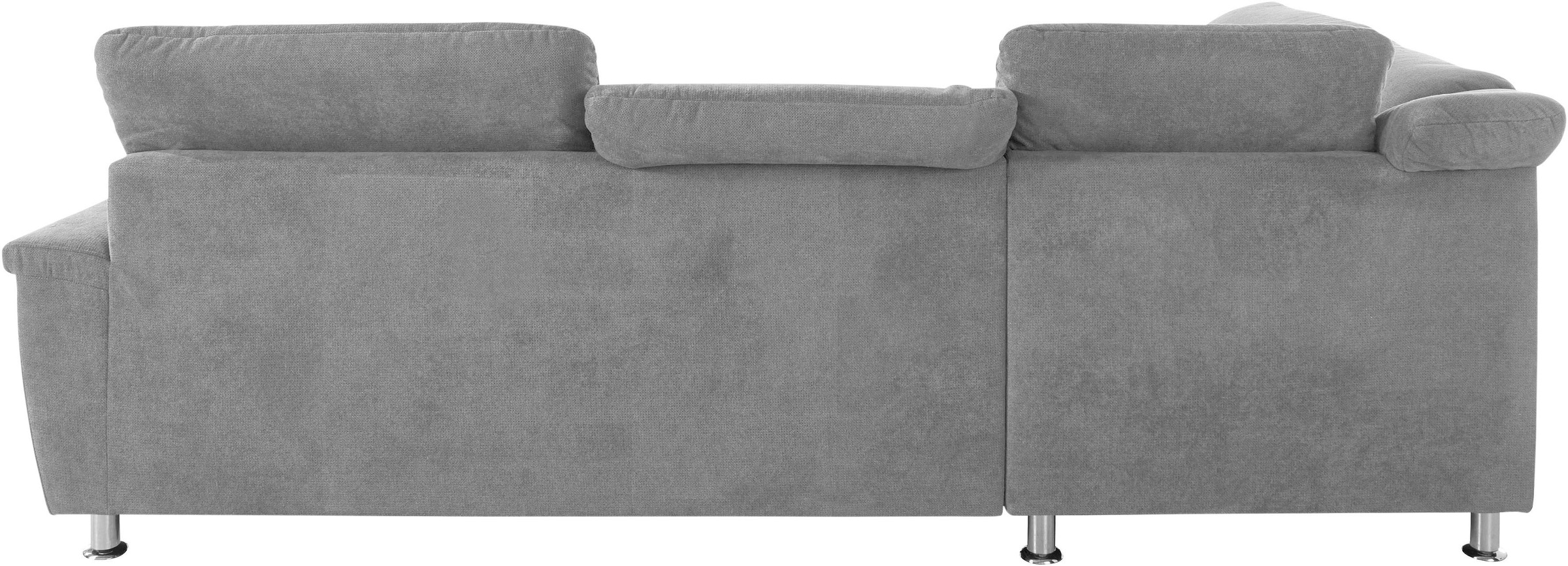 DOMO collection Ecksofa »Franzi, zeitlos und elegant, moderne Sitzheftung, L-Form«, wahlweise mit Kopfteilverstellung (dann Breite: 275 cm)