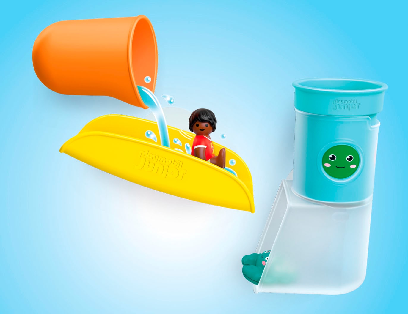 Playmobil® Konstruktions-Spielset »Wasserfalltank mit Rutsche (71775), Junior Aqua«, (8 St.), Badespielzeug; Made in Europe