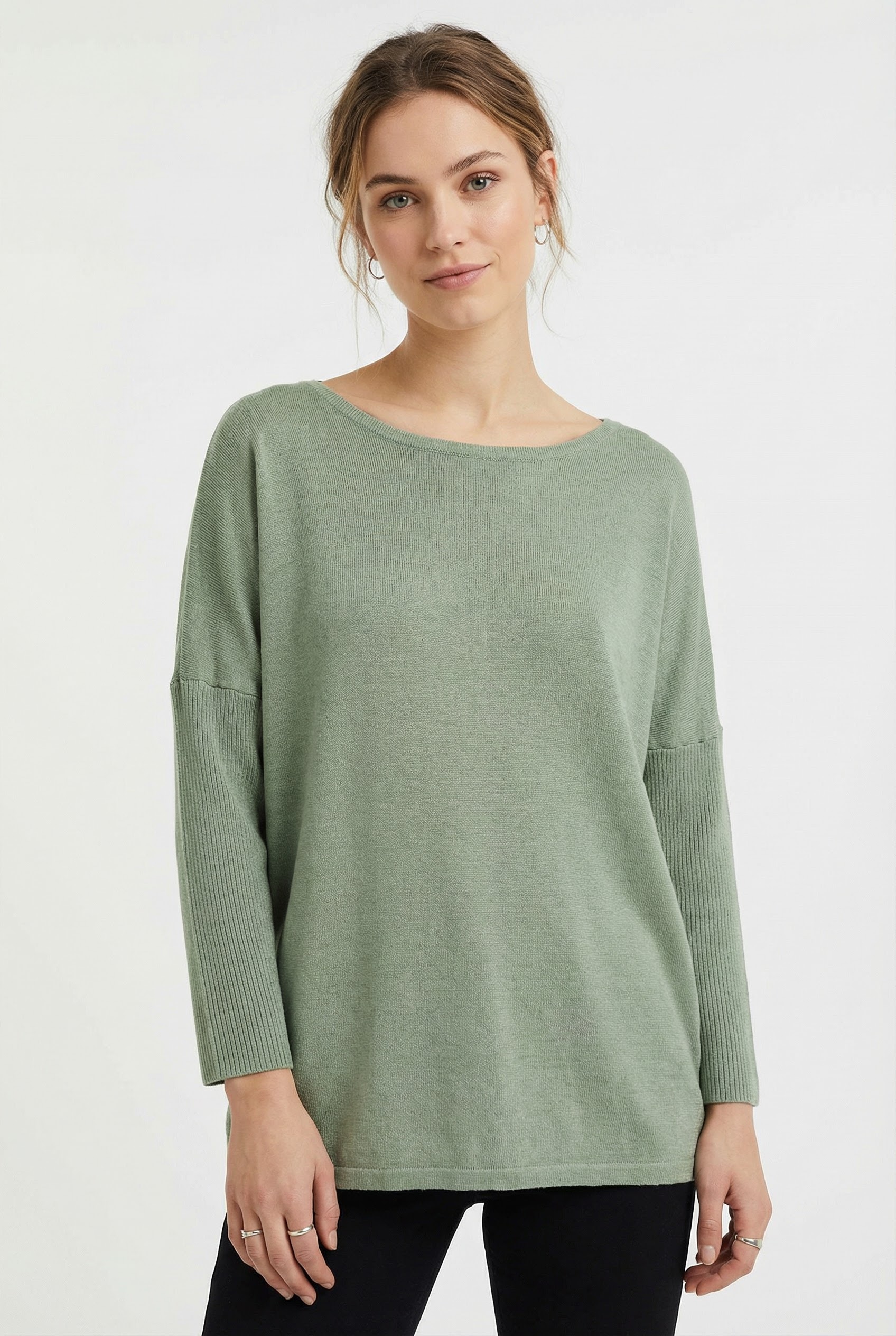 Saint Tropez Rundhalspullover "A2561, MilaSZ R-Neck" Viskosemischung, Casua günstig online kaufen