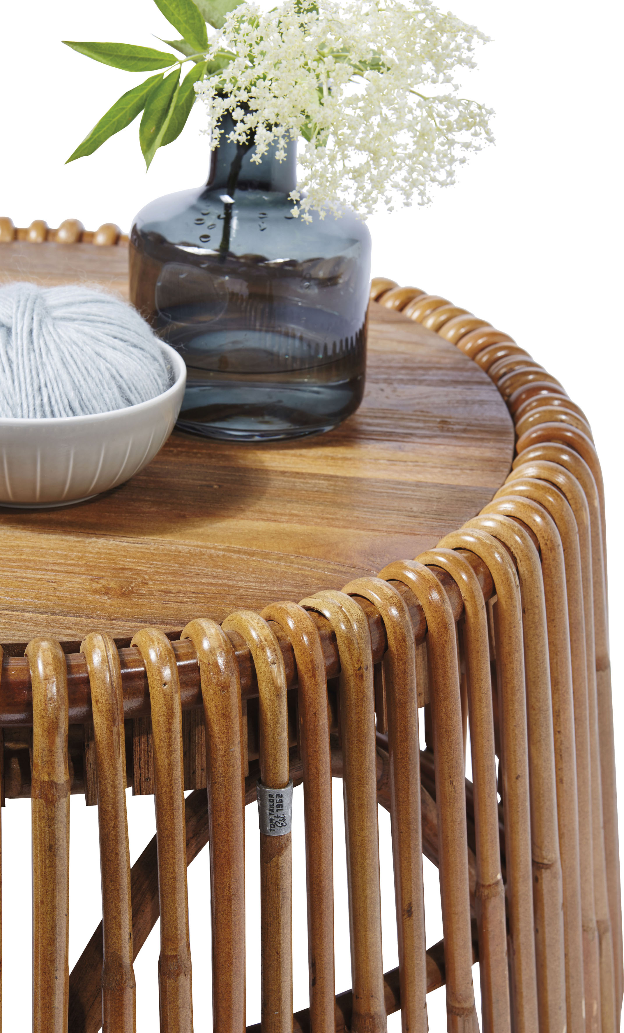 Thumbnail - TOM TAILOR HOME Beistelltisch "T-RATTAN SIDE TABLE LARGE" großer Beistelltisch aus Rattan mit Platte aus recycletem Teak...