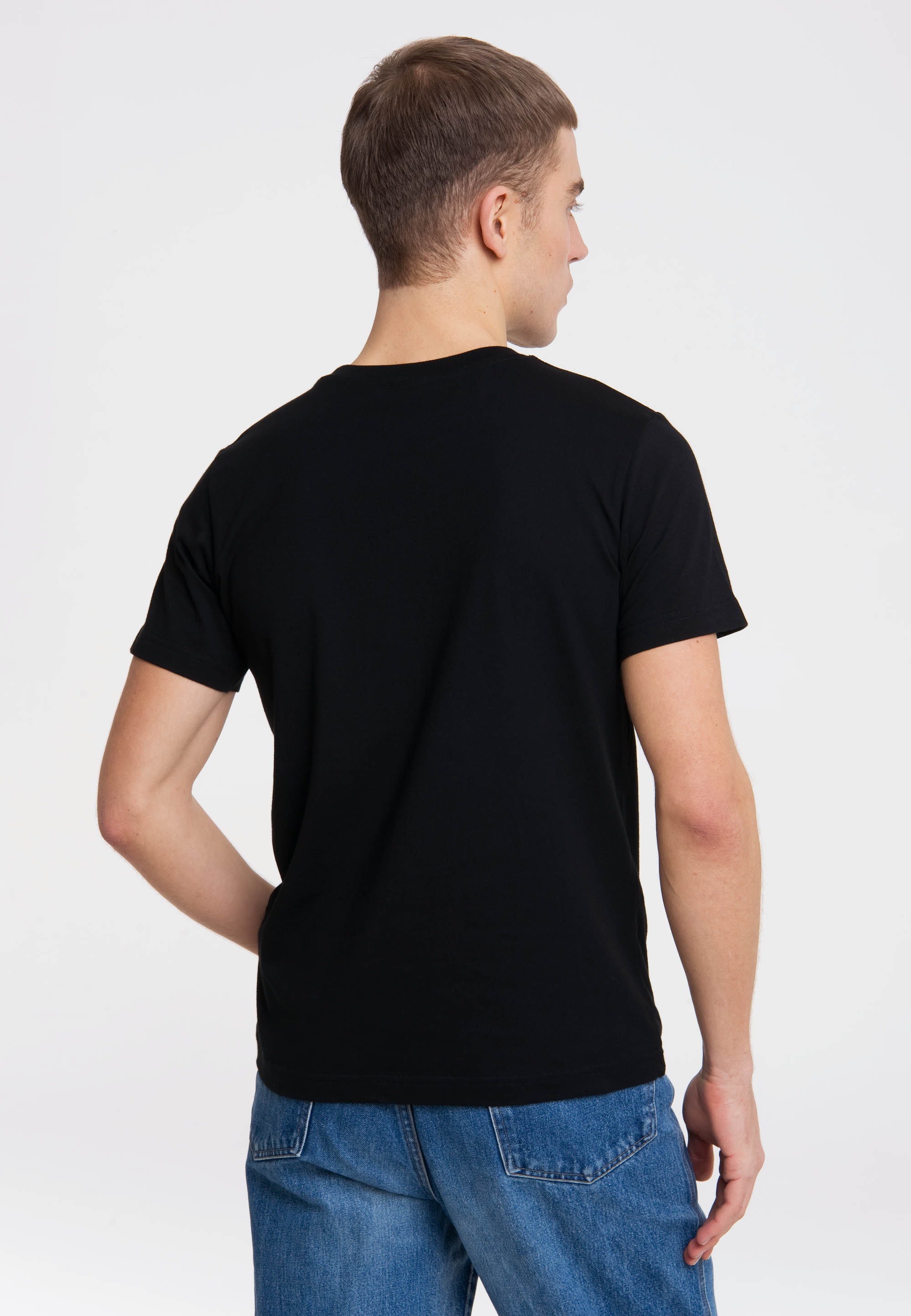 T-Shirt LOGOSHIRT "Pew Pew", Herren, Gr. S, schwarz, 100% Baumwolle, bedruckt, normal, Rundhals, Shirts T-Shirt, mit lustigem Frontprintmotiv 3