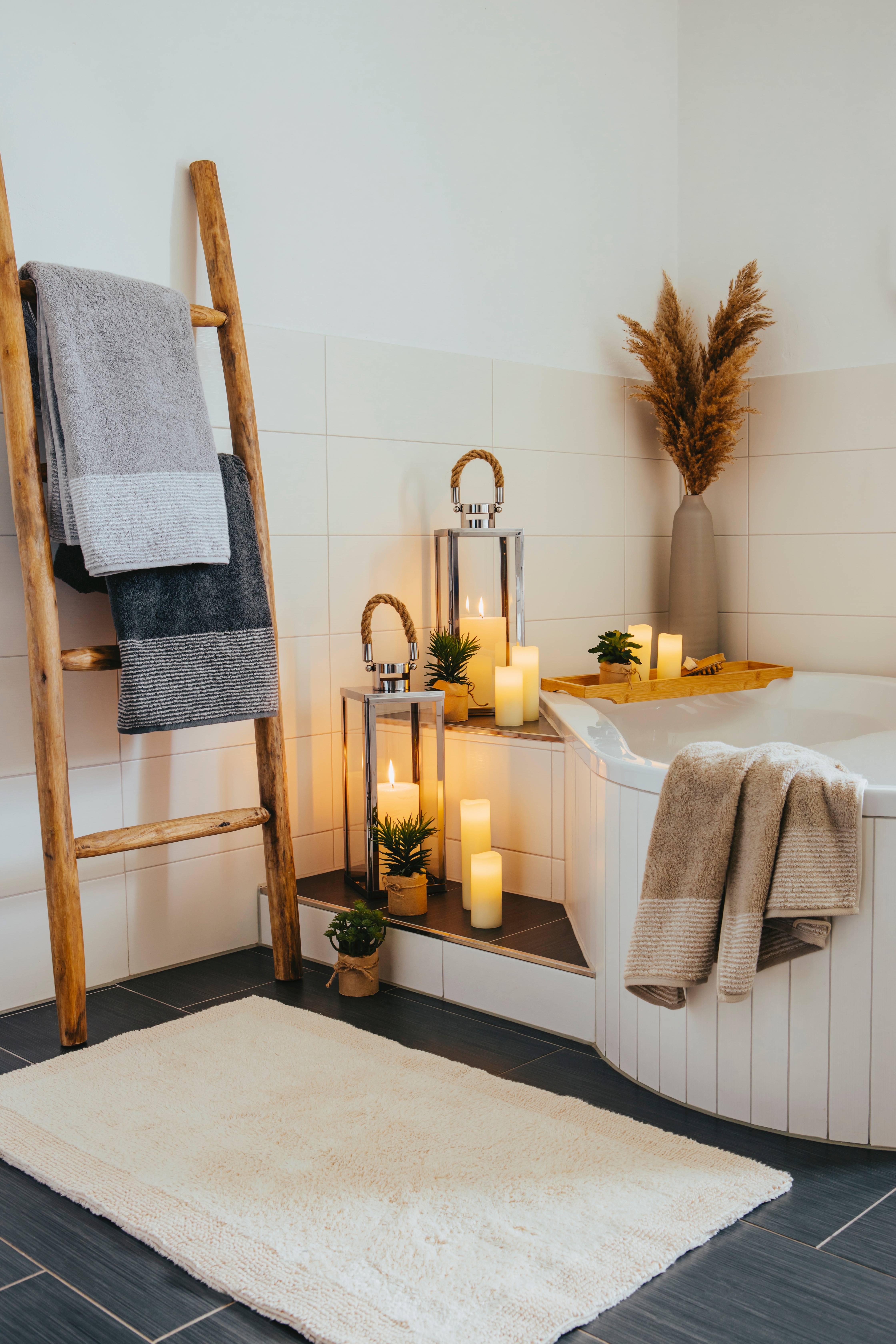 Thumbnail - my home Badematte "Kapra, Badvorleger, Badezimmer Teppich", beidseitig nutzbar-fußbodenheizungsgeeignet-strapazierfähig,...