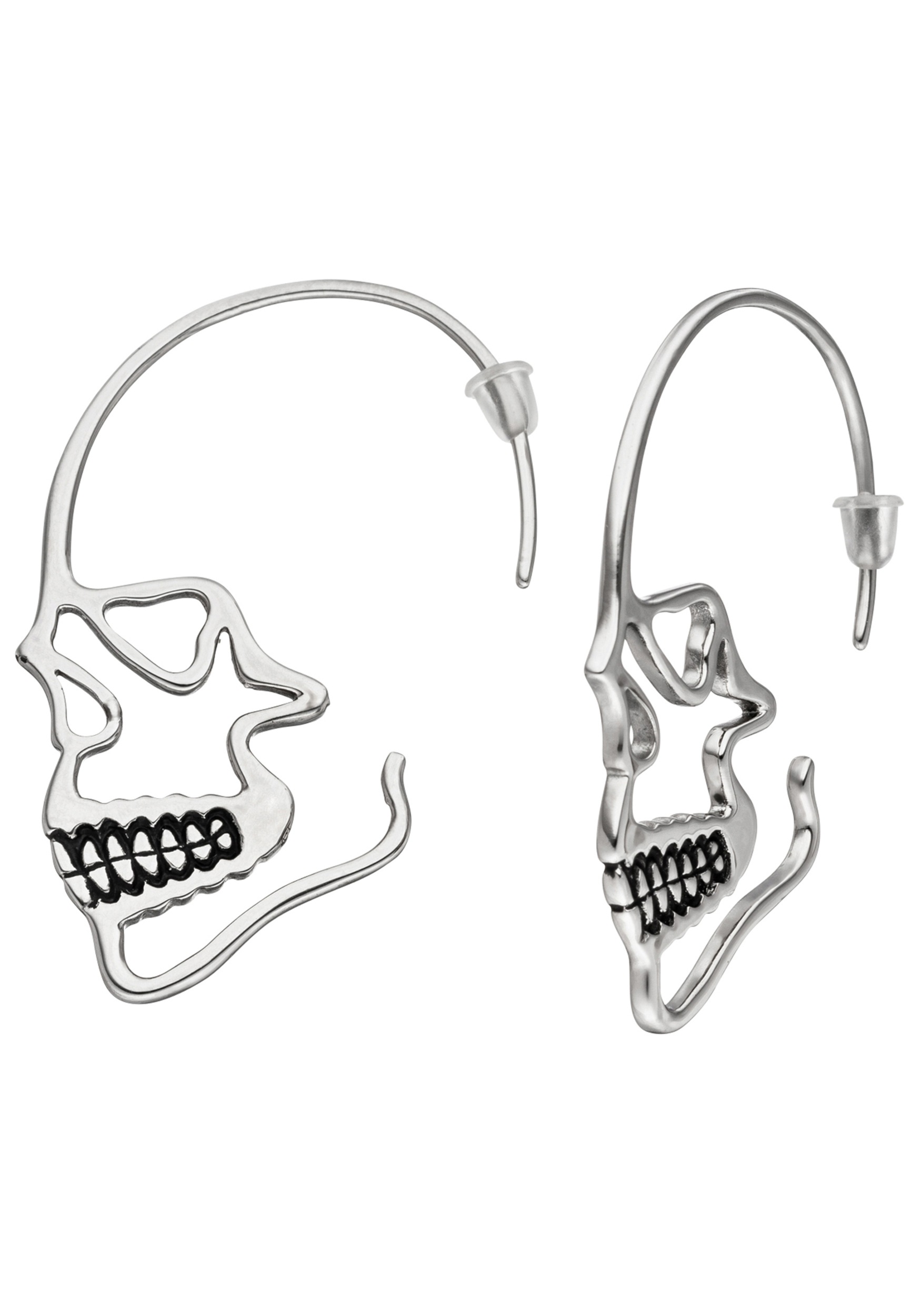 Paar Ohrhänger »Totenkopf«, Edelstahl