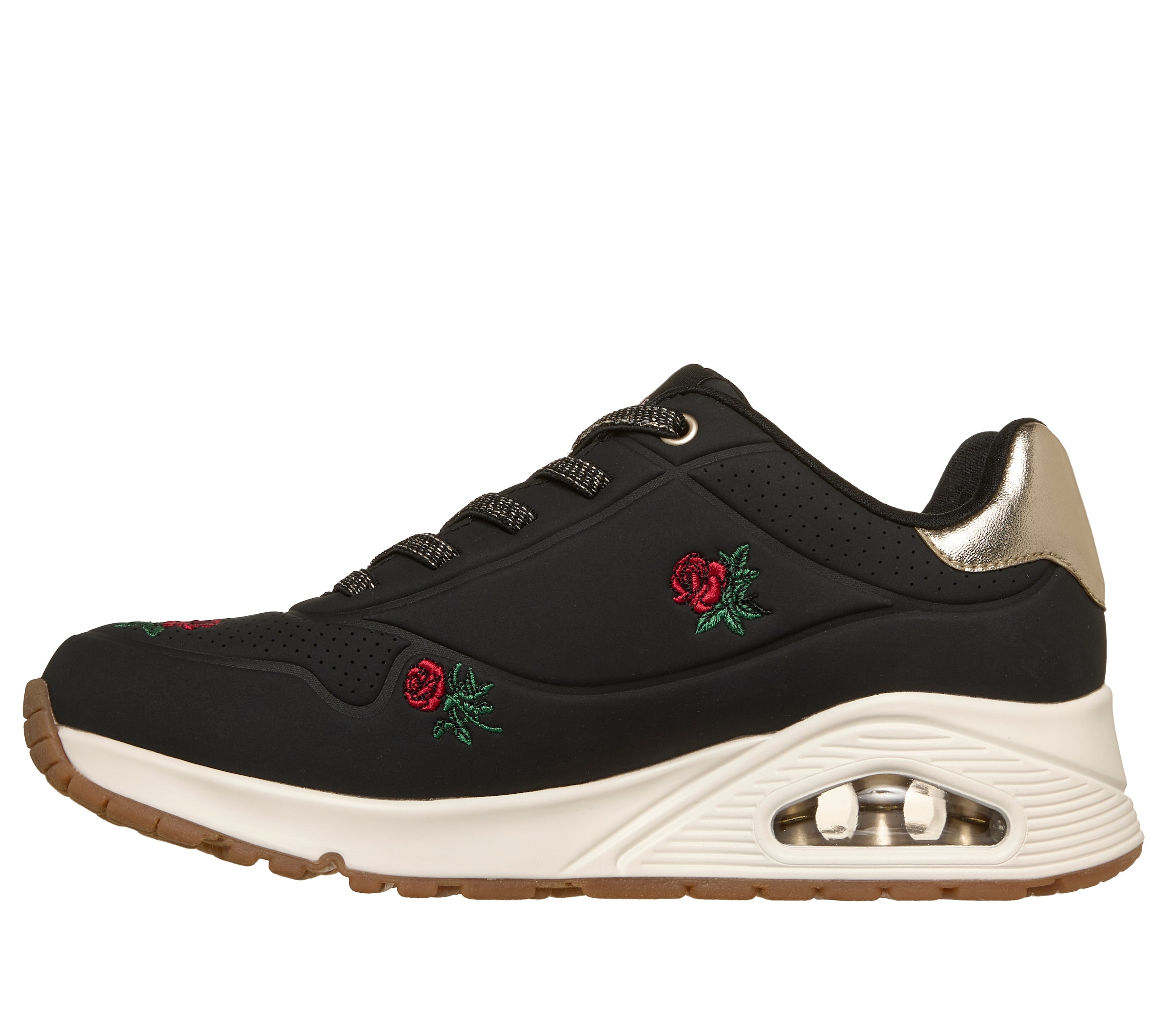 Skechers Sneaker »UNO-CHAMPAGNE & ROSES«  Freizeitsneaker, Halbschuh mit Rosen-Stickerei