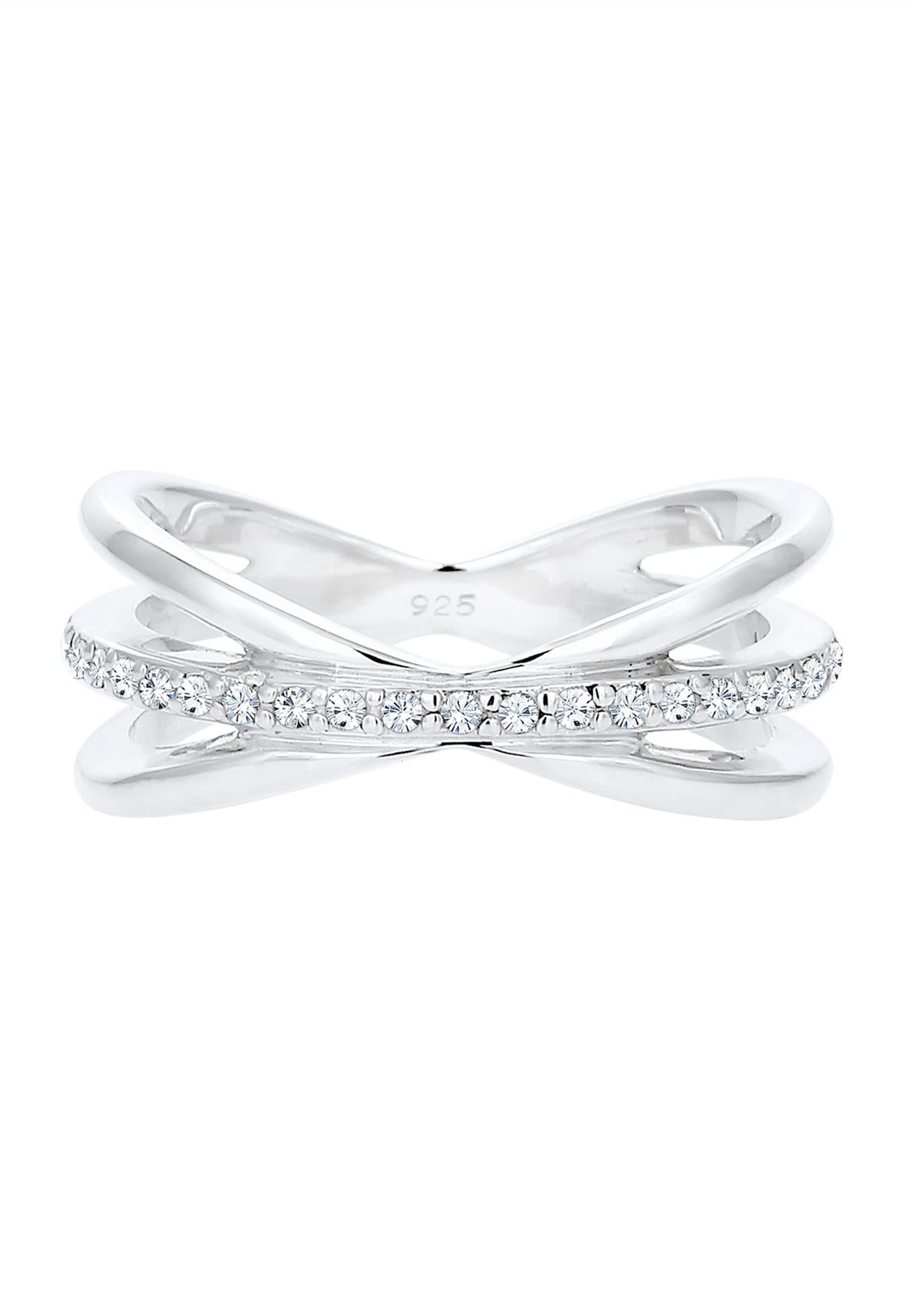 Elli Premium Fingerring »Wickelring Blogger Kristalle 925 Silber«