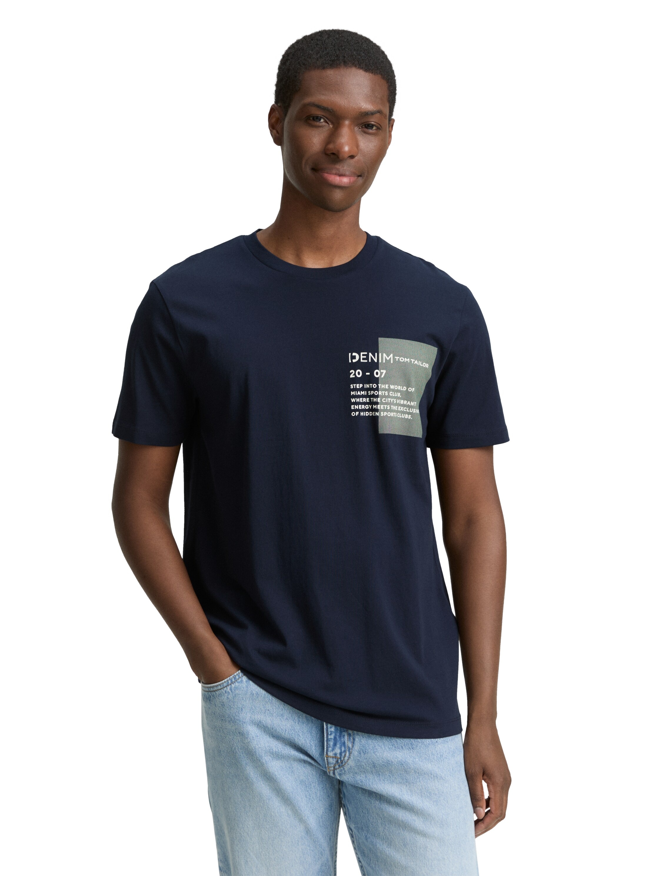 TOM TAILOR Denim Rundhalsshirt mit verschiedenen Logo Prints günstig online kaufen