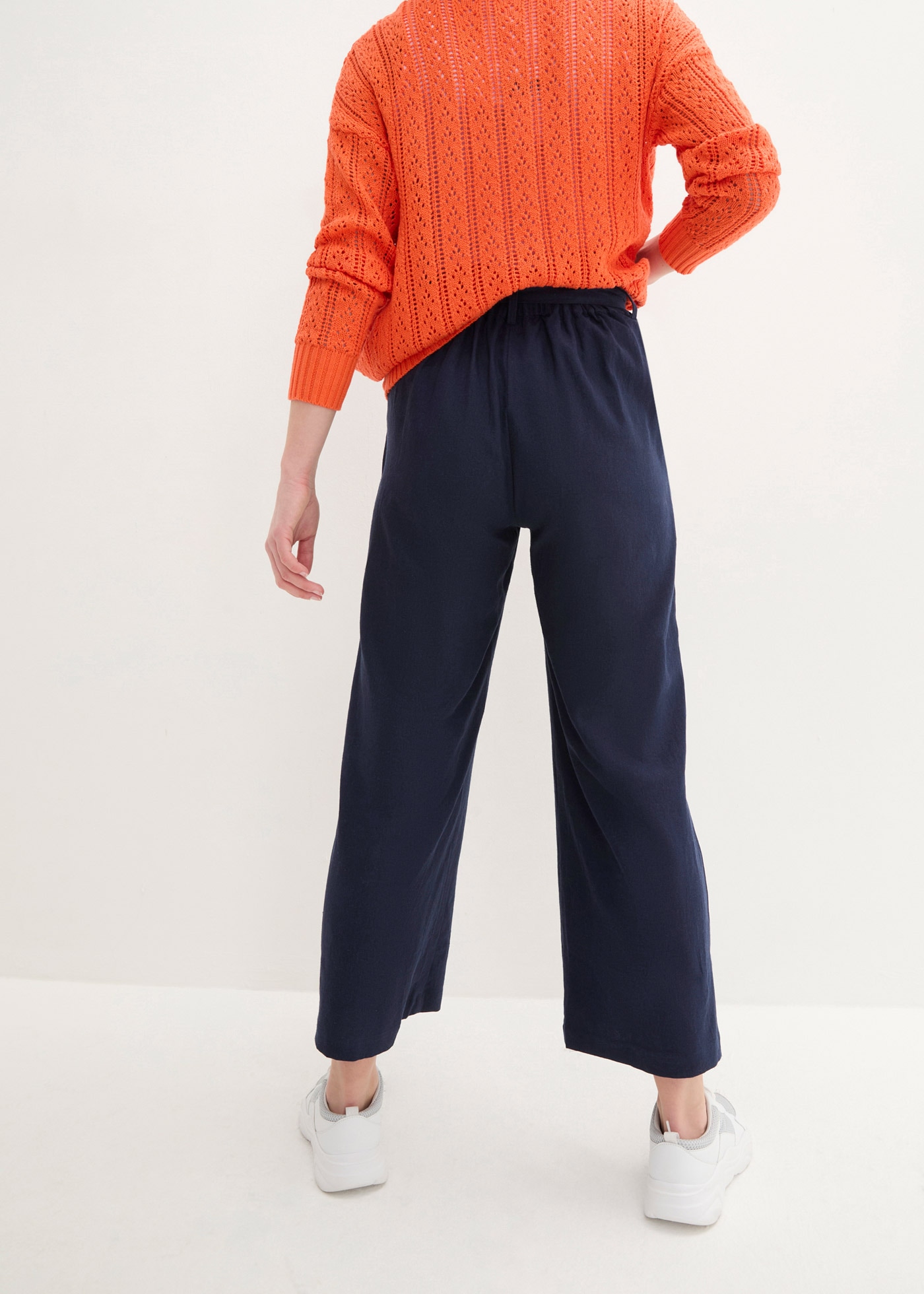 bonprix Culotte »Culotte aus luftigem Leinen-Mix«  aus Leinen-Mix, mit Bindeband, Loose Fit, knöchelfrei