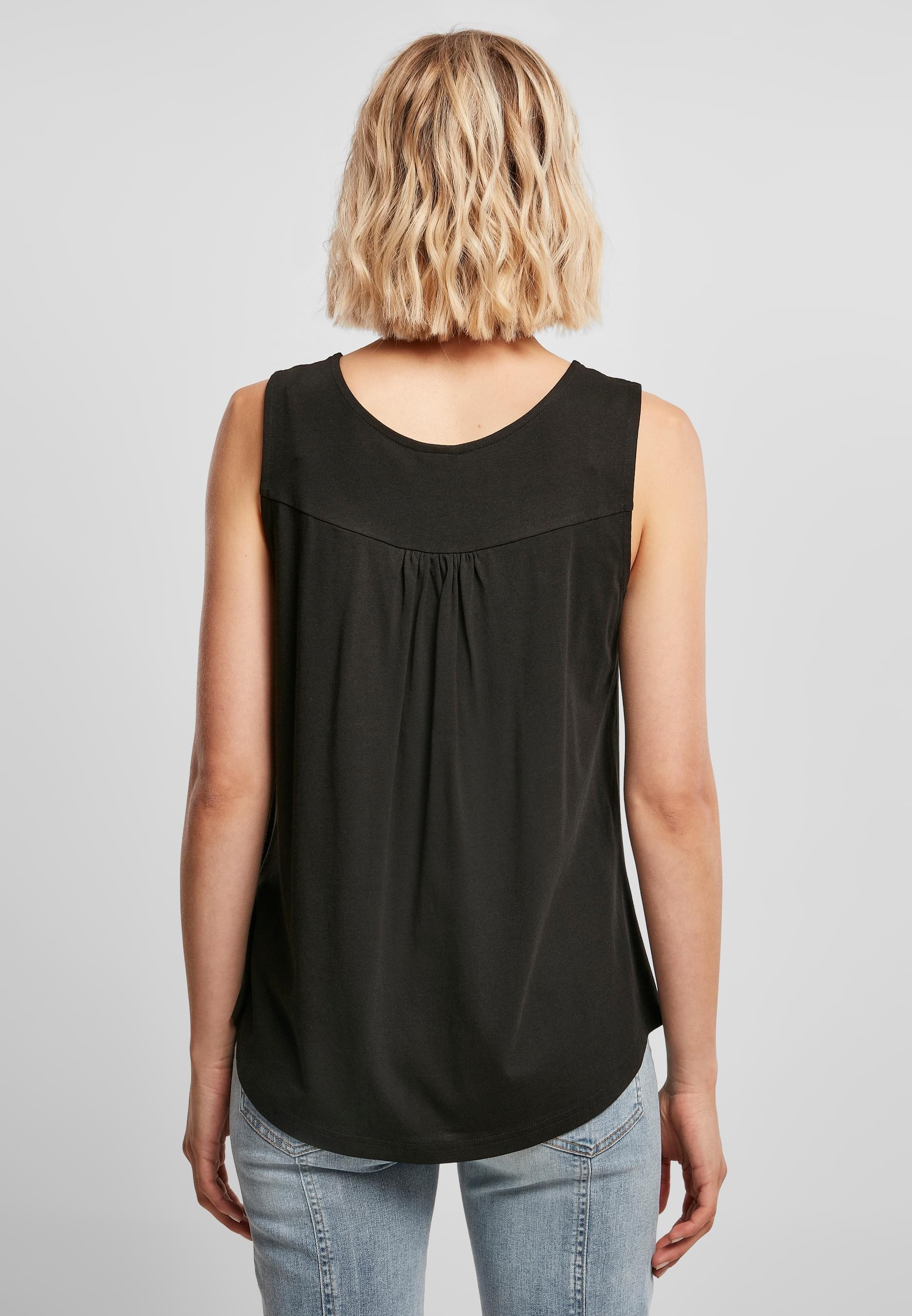 URBAN CLASSICS Muskelshirt »Urban Classics Damen Ladies Viscose Button Up Top«, (1 tlg.)