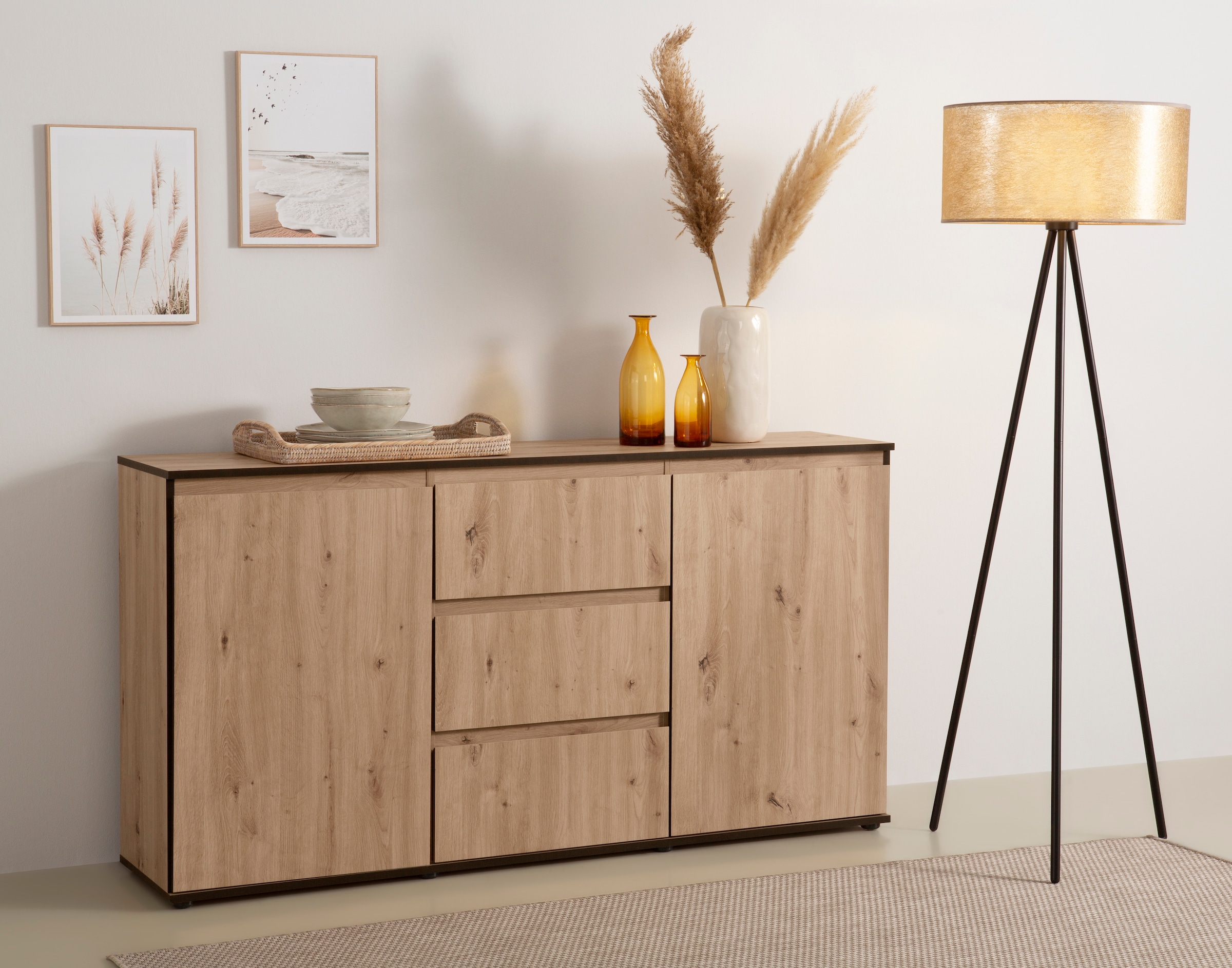 HELA Sideboard "Ariana", mit angeschrägten Griffmulden, Breite 160 cm