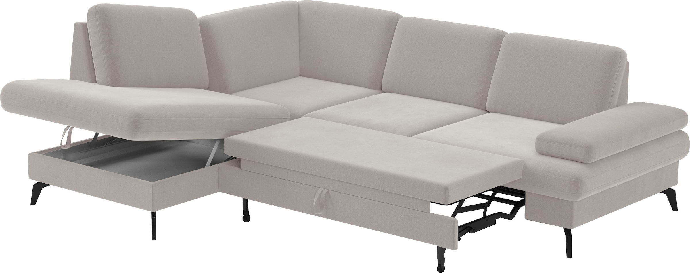 sit&more Ecksofa »Morris L-Form, inkl. Sitztiefenverstellung«, wahlweise mit Armteilverstellung, Bettfunktion & Bettkasten