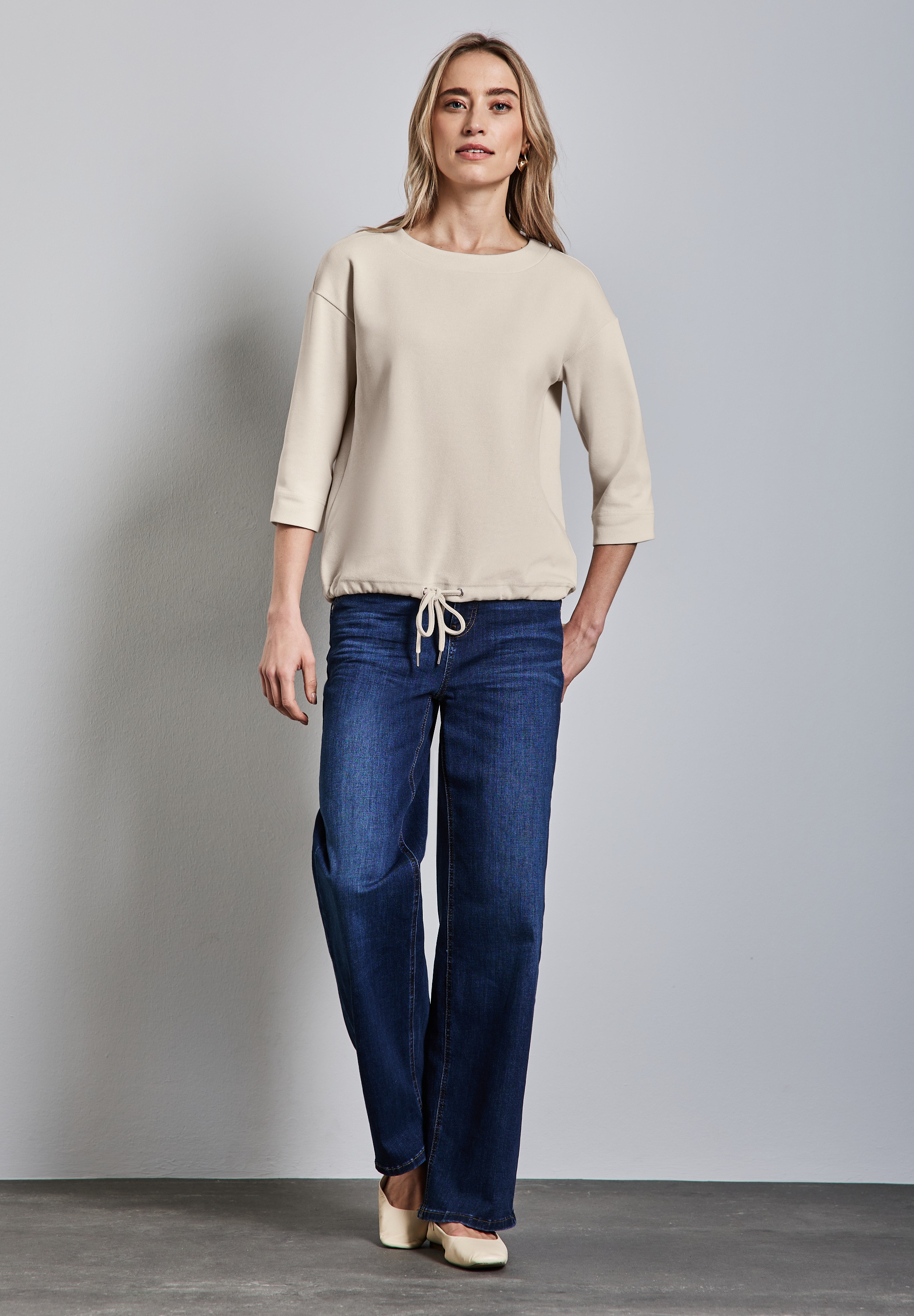 STREET ONE 3/4-Arm-Shirt, mit Tunnelzug am Saum