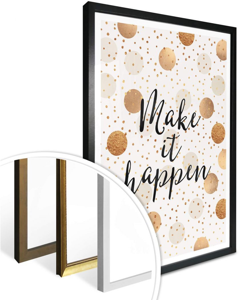 Black Friday Wall-Art Poster »Make it Happen - Dots«, Schriftzug, (1 St.) |  BAUR