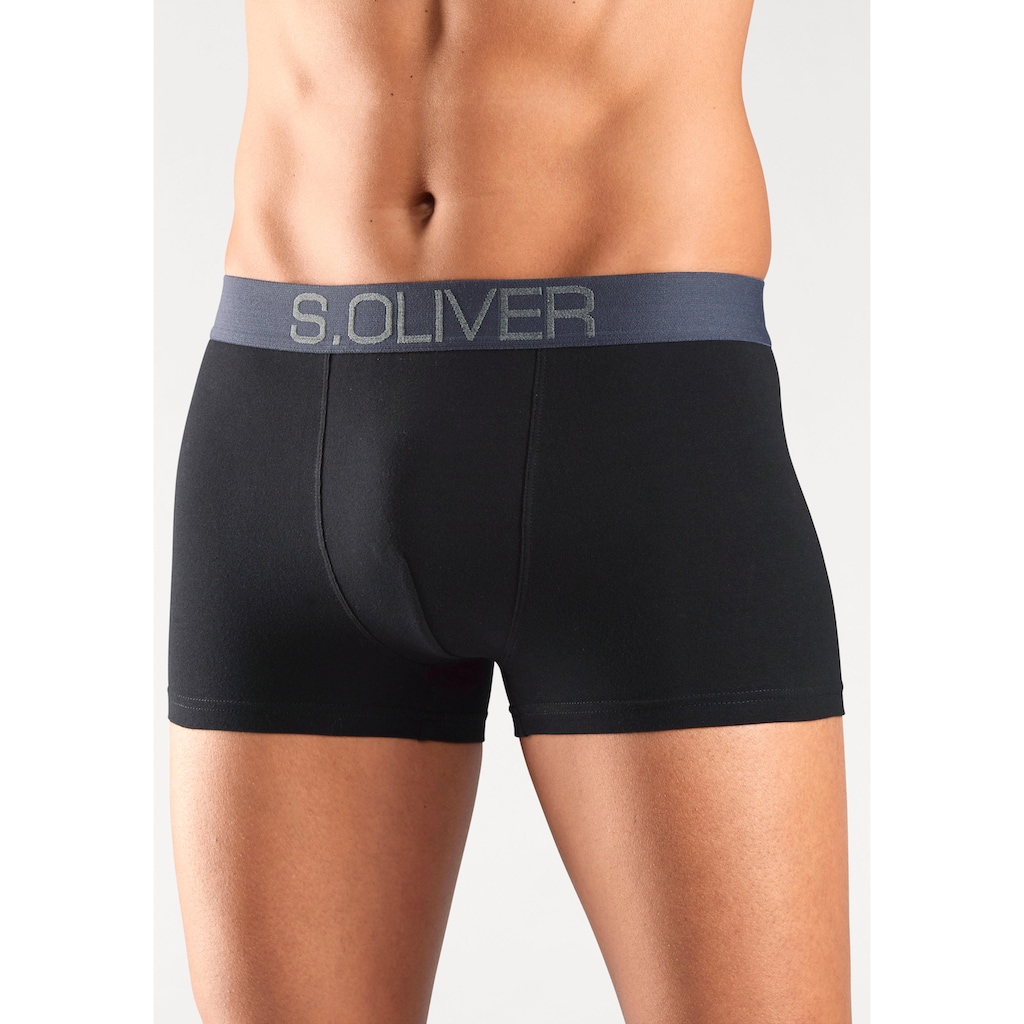 s.Oliver Boxer »Boxershorts für Herren«, (Packung, 4 St.), mit kontrastfarbenem Webbund