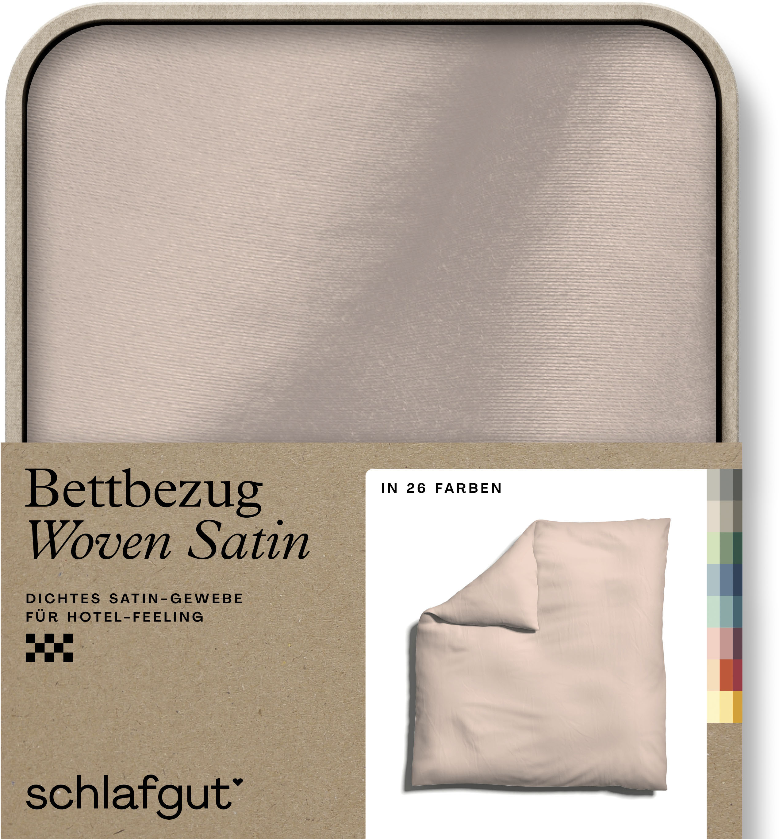 Schlafgut Bettbezug "Premium Woven Satin, 100% Baumwolle, Fadendichte 300TC" besonders dicht gewebt, Mix & Match: passender Kissenbezug erhältlich